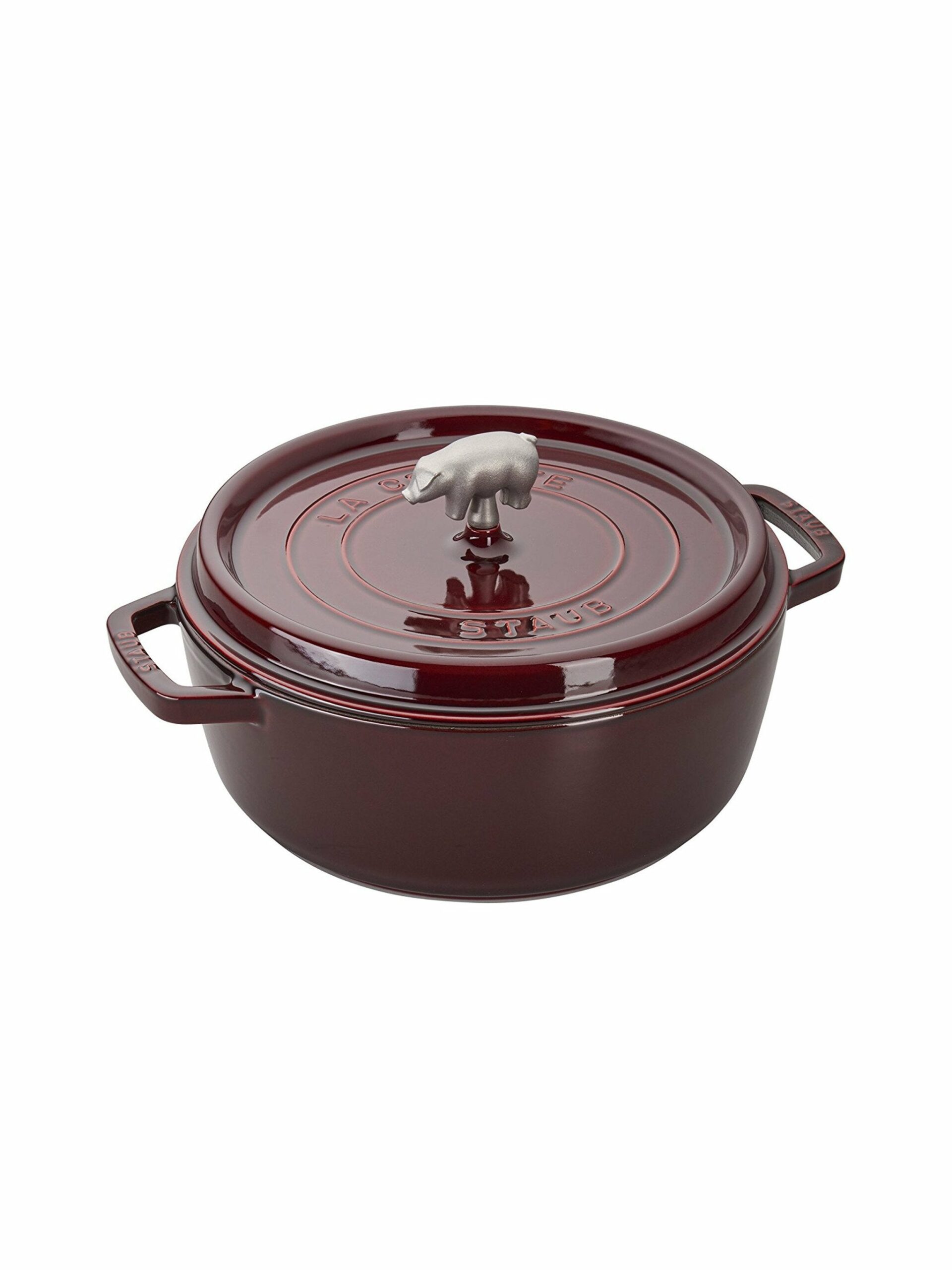 Staub Cast Iron 3.75 Quart Cochon Braiser with Pig Knob