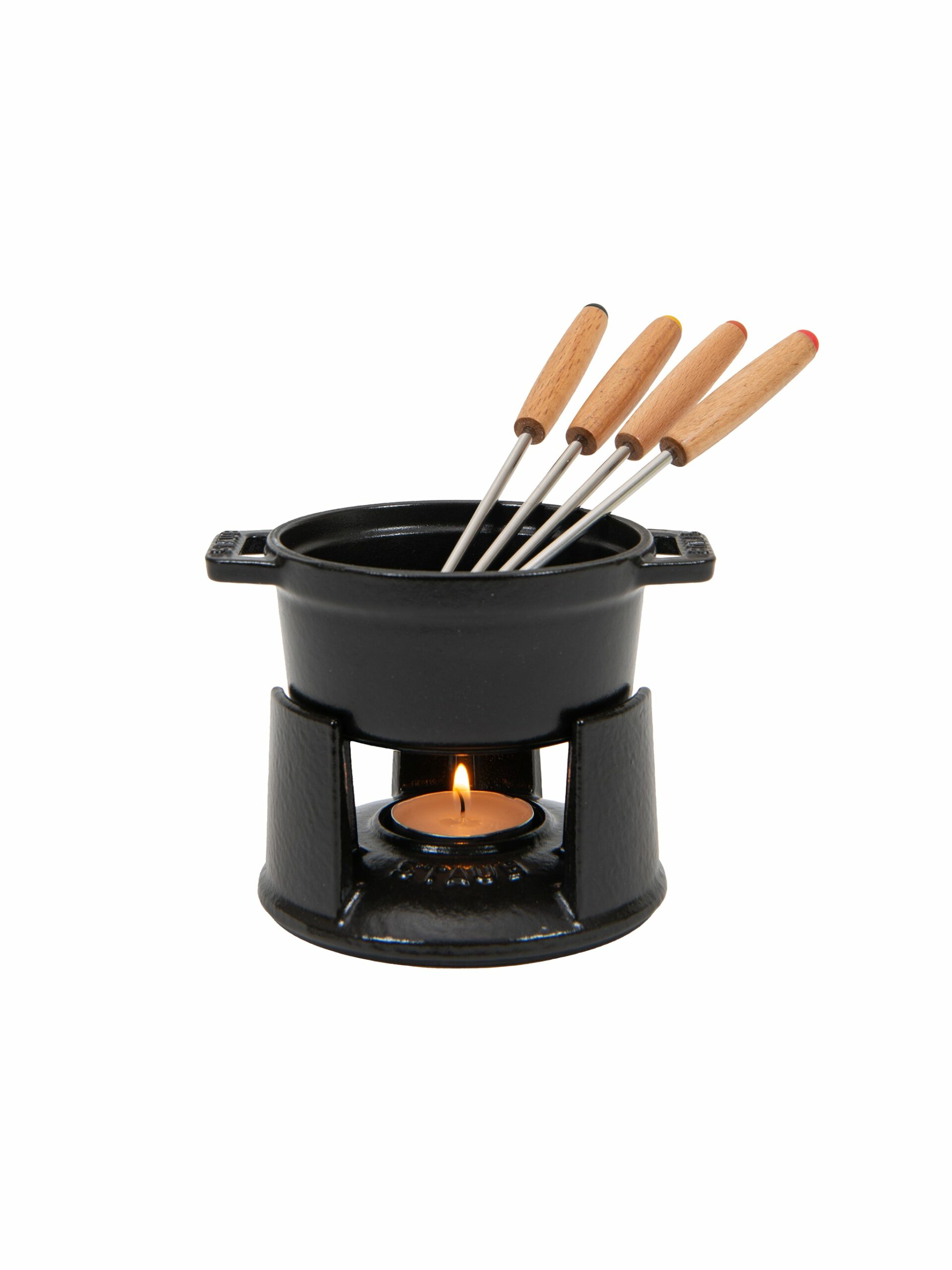 Staub Cast Iron Mini Fondue Set .25 Quart