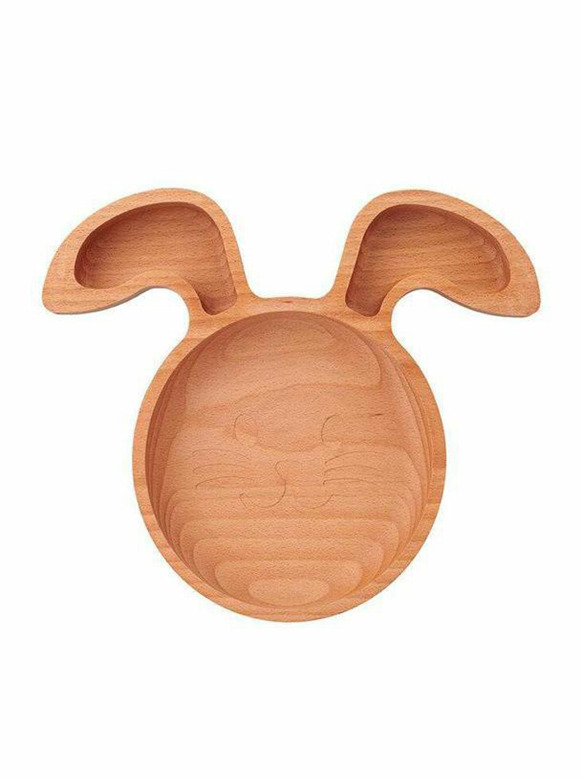 Eco-Friendly Wooden Rabbit Child Plate