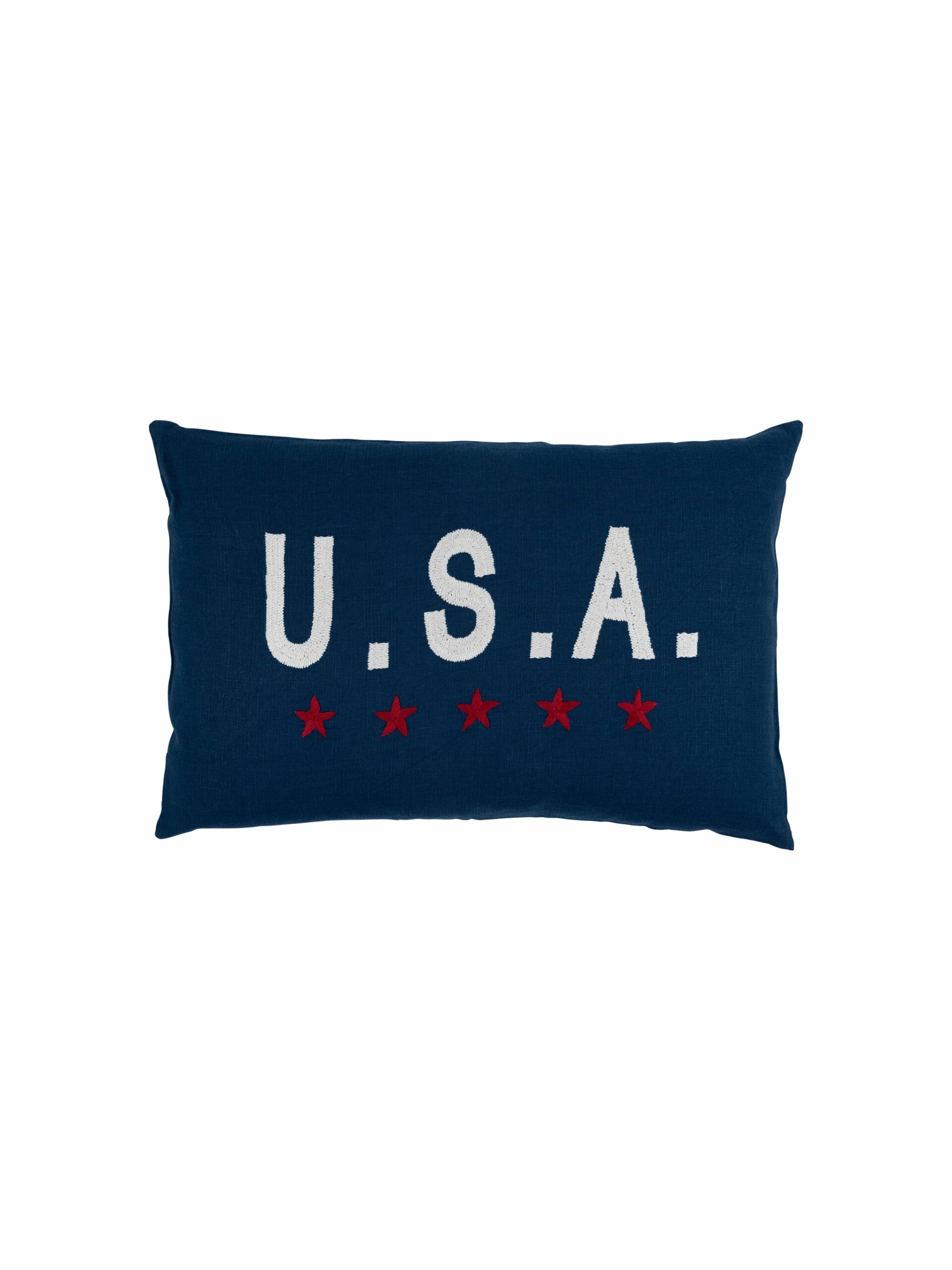 USA Navy Linen Throw Pillow