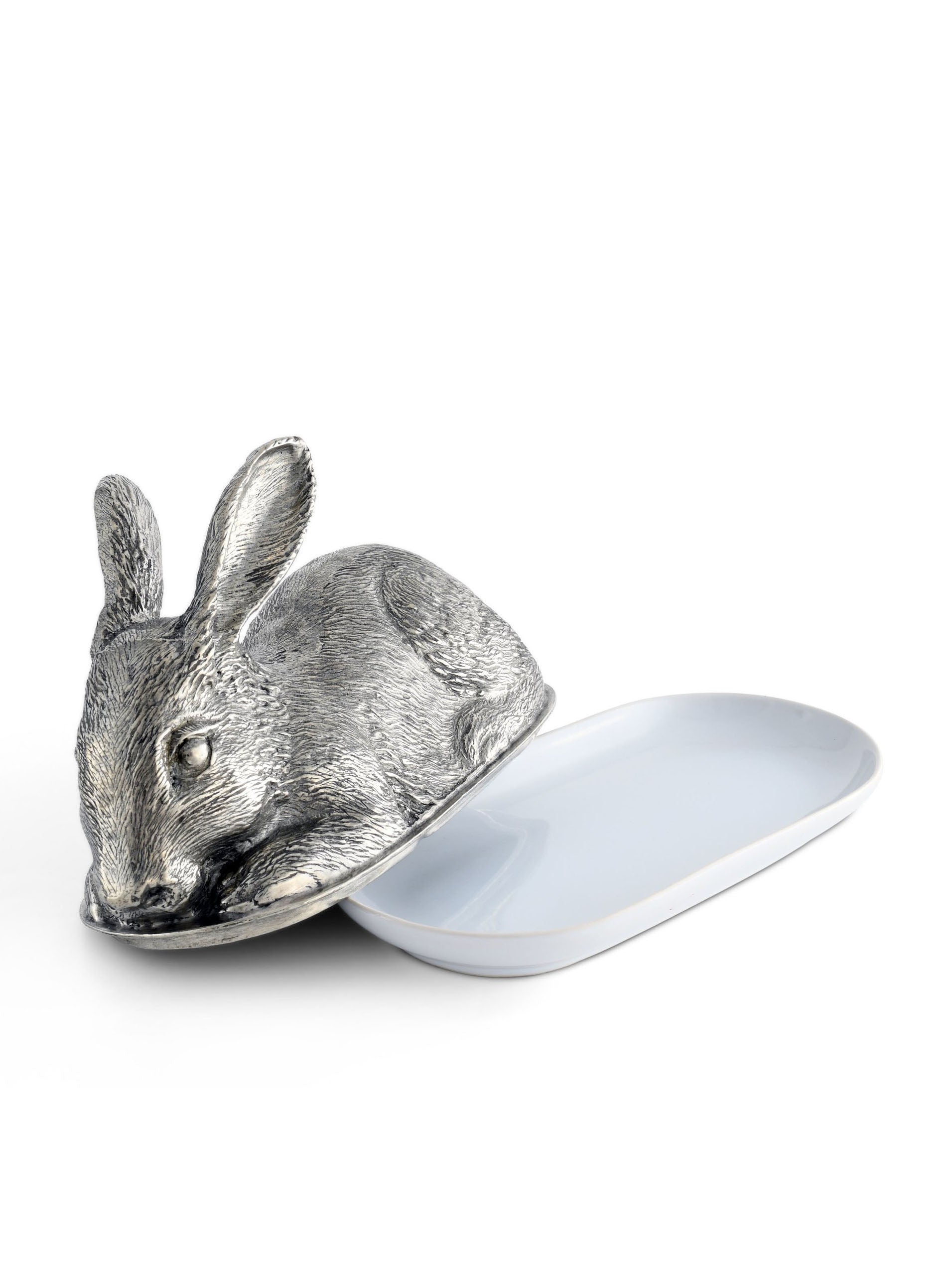 Pewter Rabbit Butter Dish