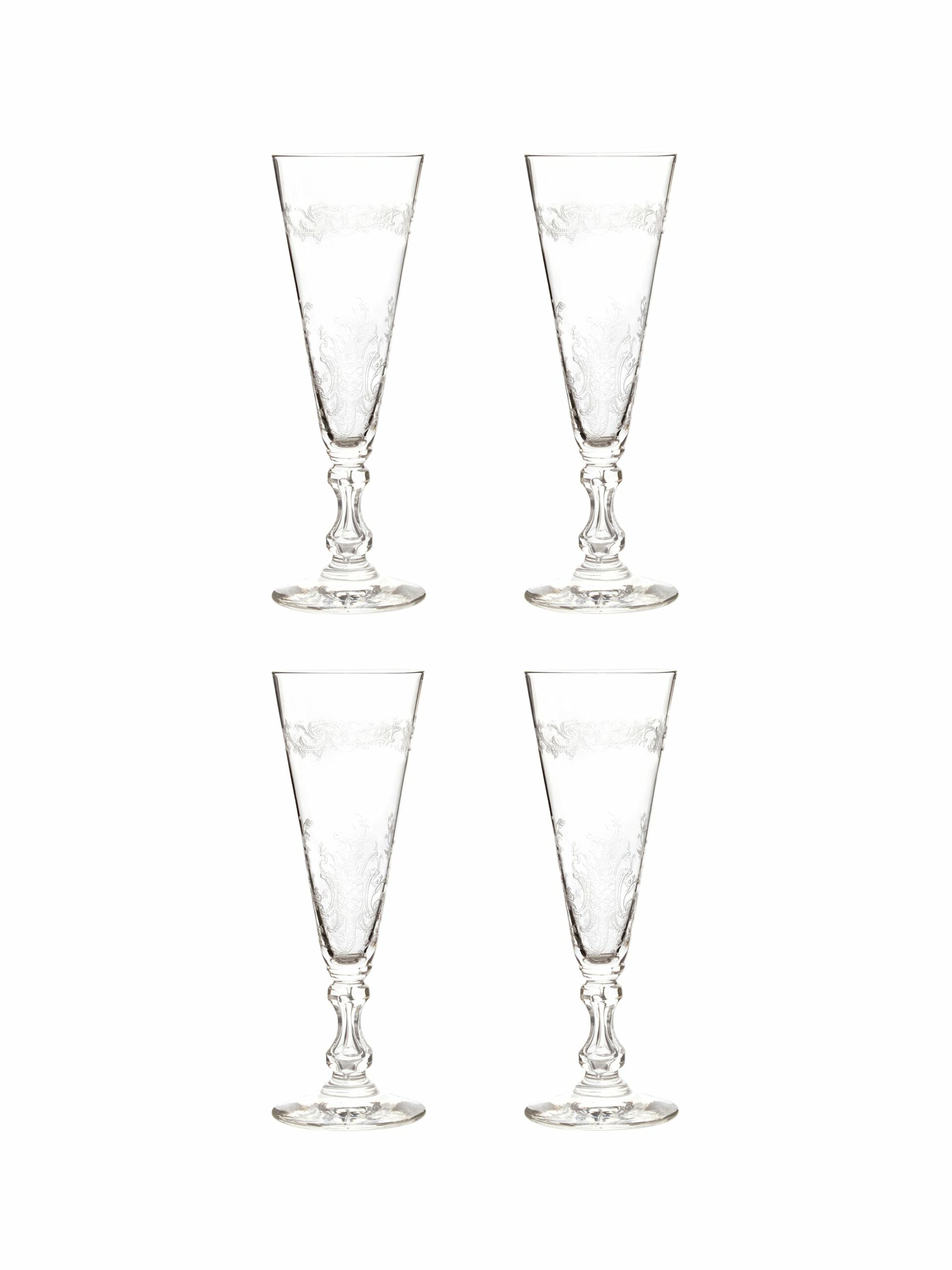 Vintage 1820s English Crystal Champagne Flutes