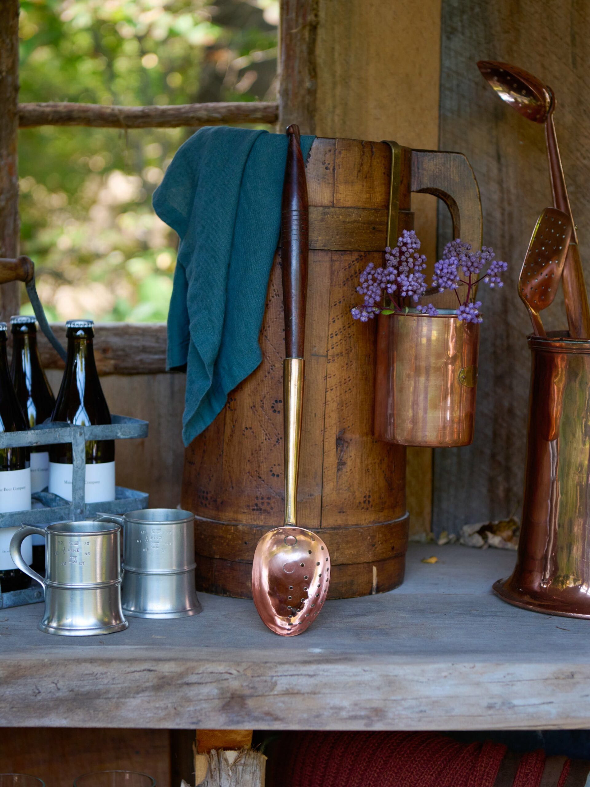 Vintage 1860s English Copper Straining Spoon