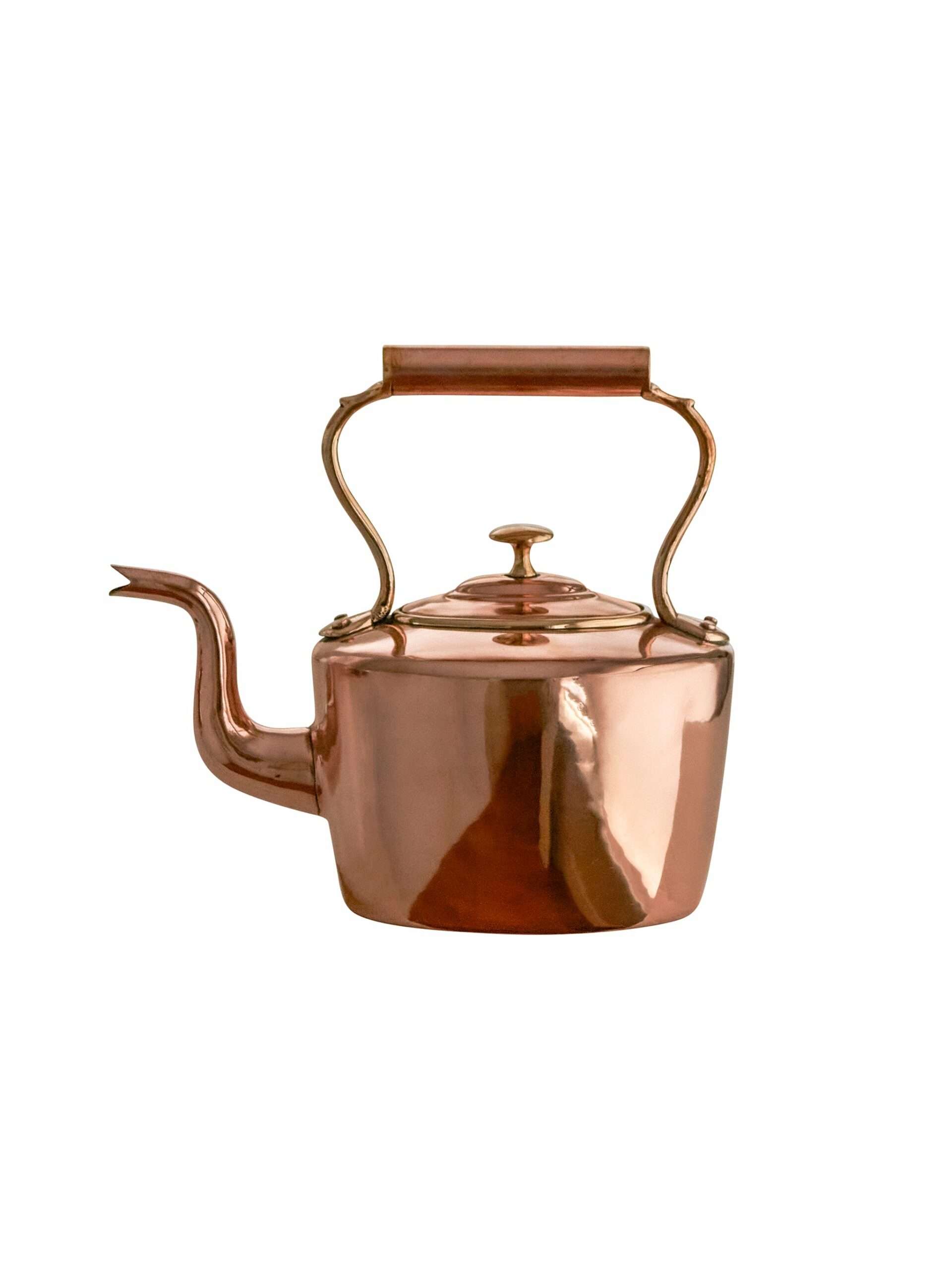 Vintage 1860s Small Oval Copper Kettle