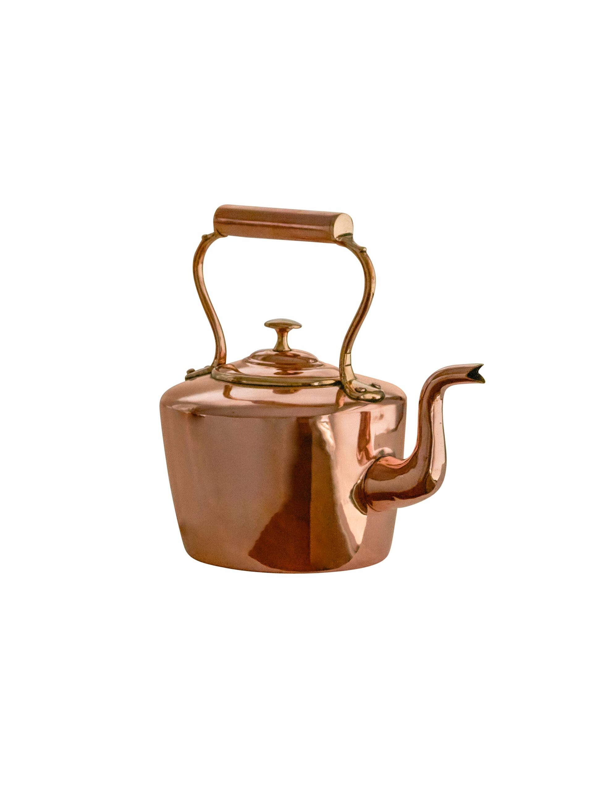 Vintage 1860s Small Oval Copper Kettle