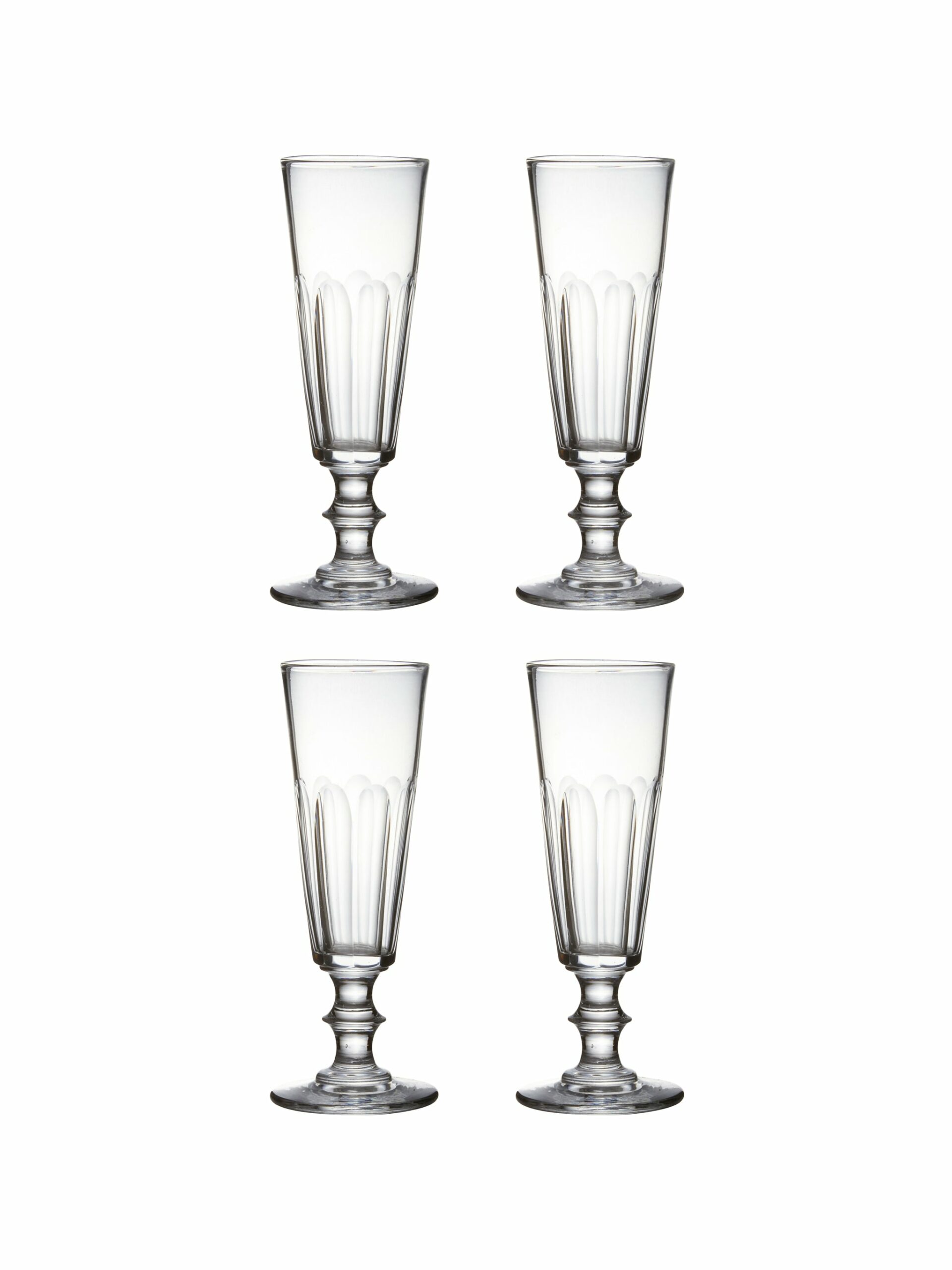 Vintage 1880s Crystal Champagne Flutes