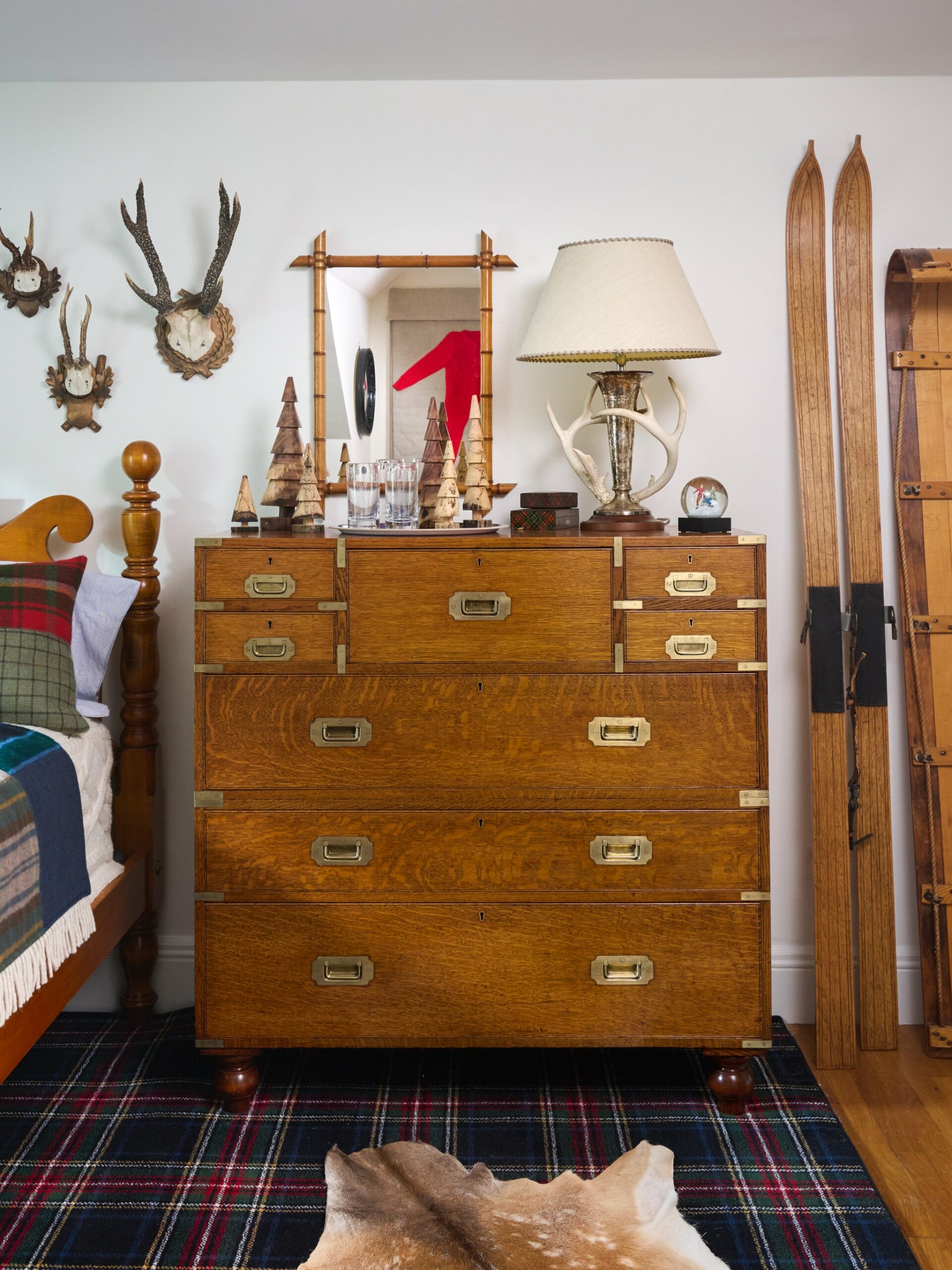 Vintage 1880s English Campaign Chest of Drawers