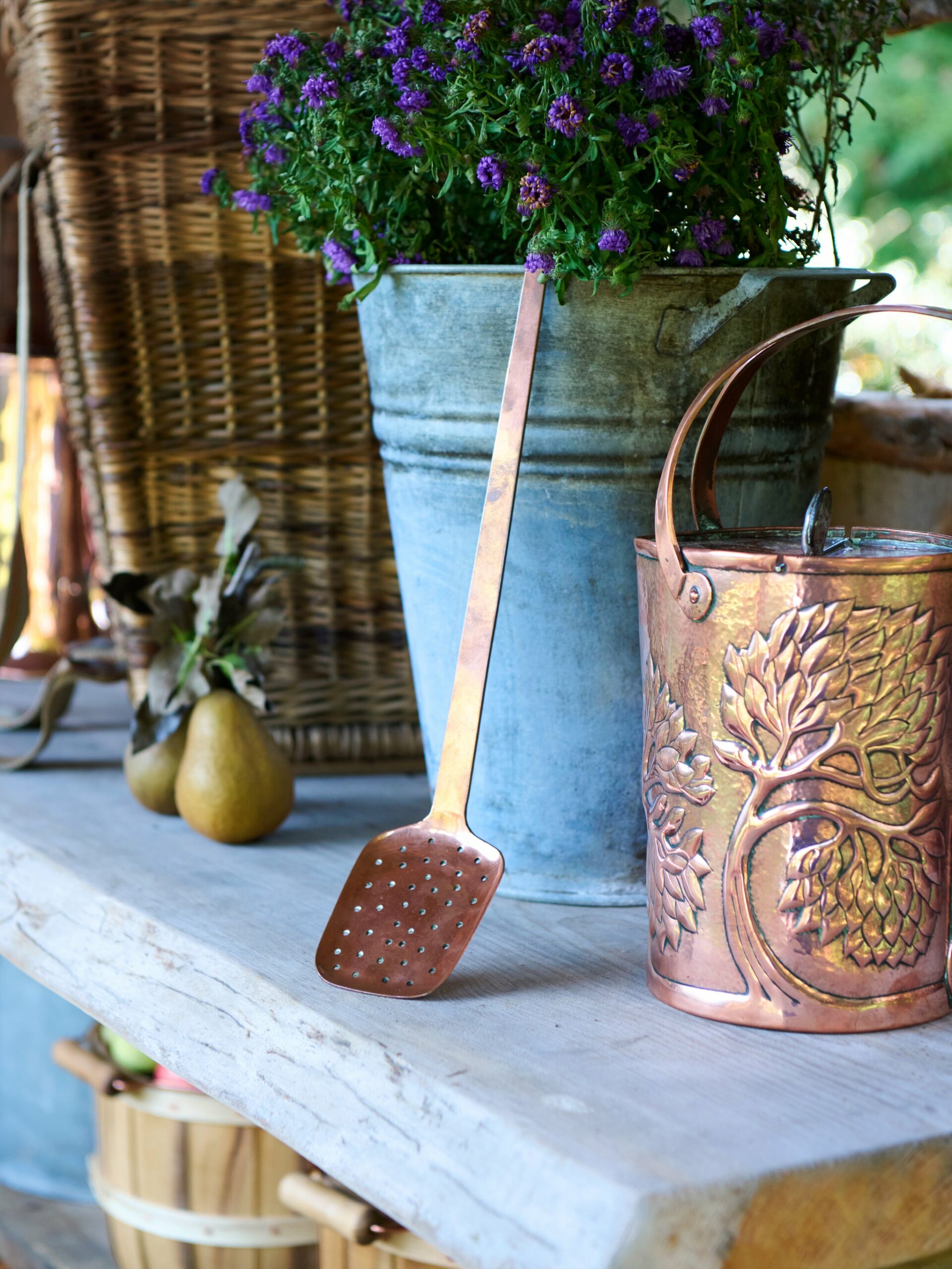 Vintage 1880s French Copper Skimmer