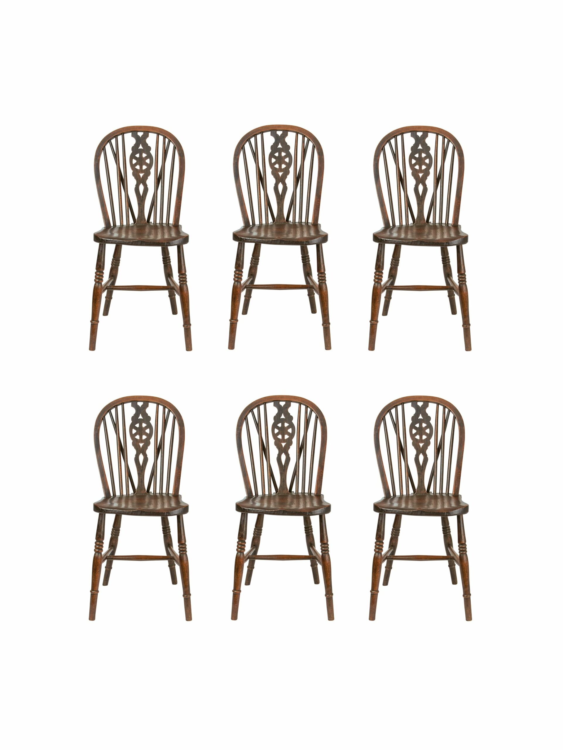 Vintage 1890s English Barrel Back Chair Set