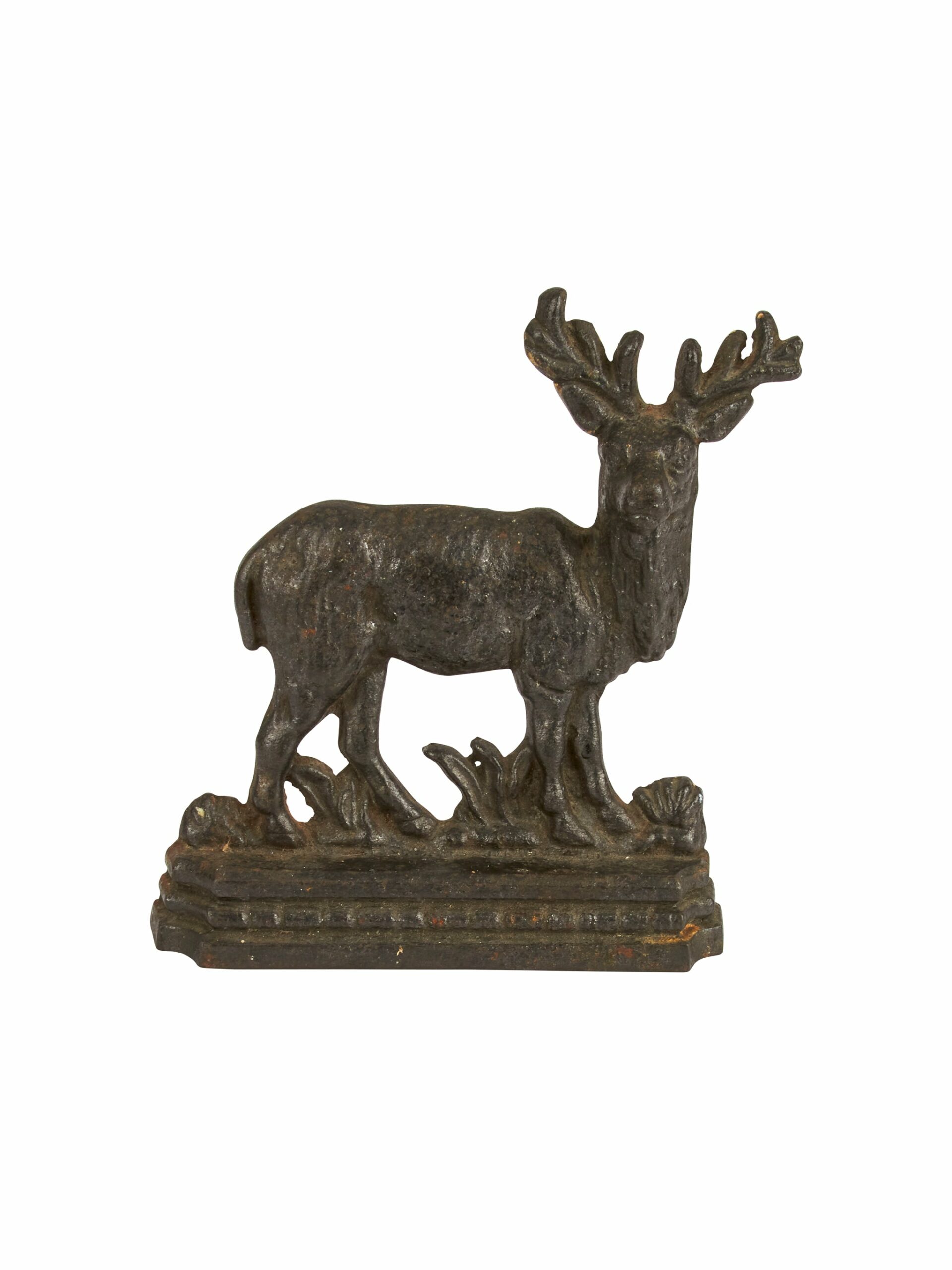 Vintage 1900s English Cast Iron Stag Doorstop