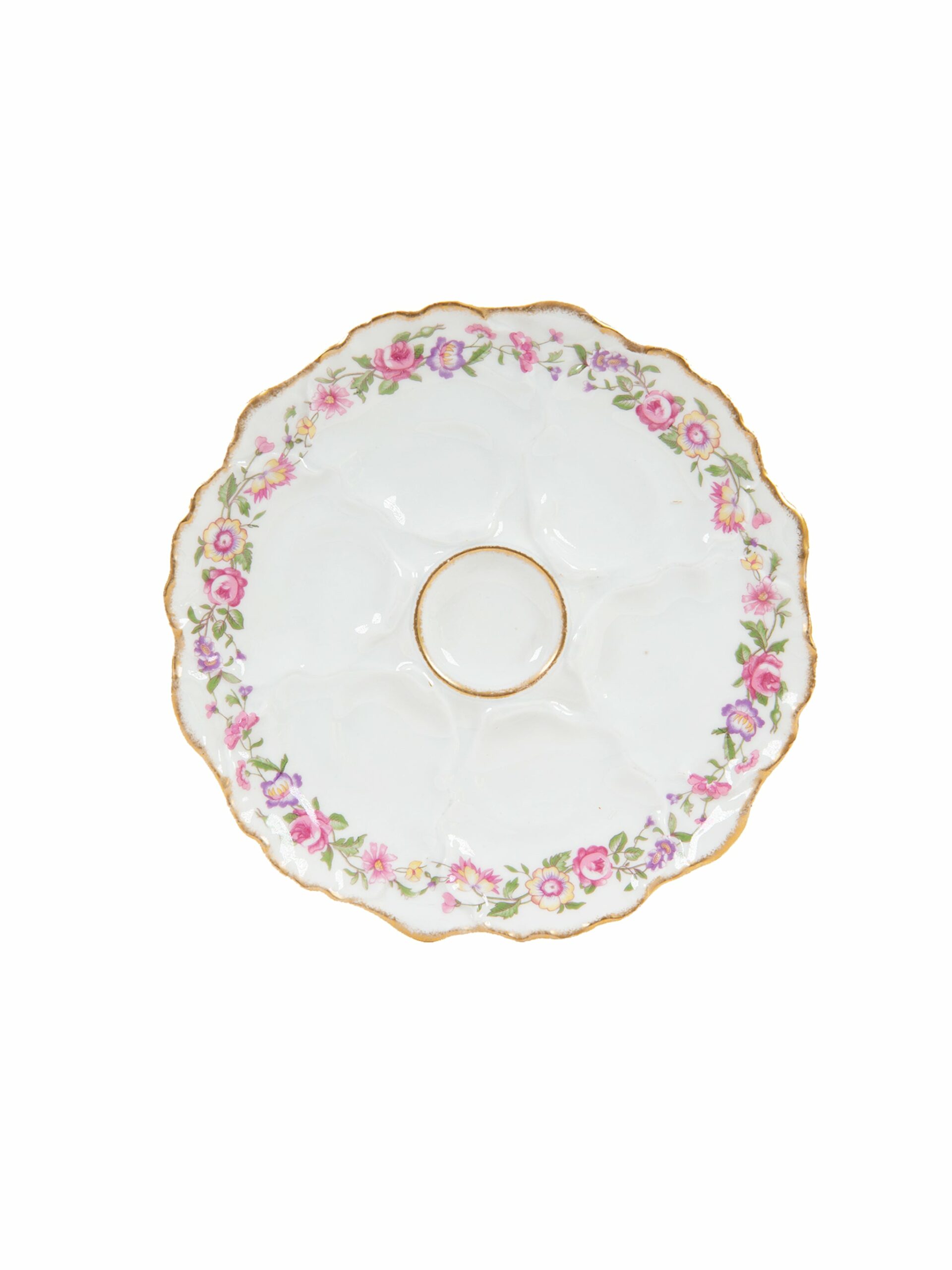 Vintage 1900s Floral Oyster Plate