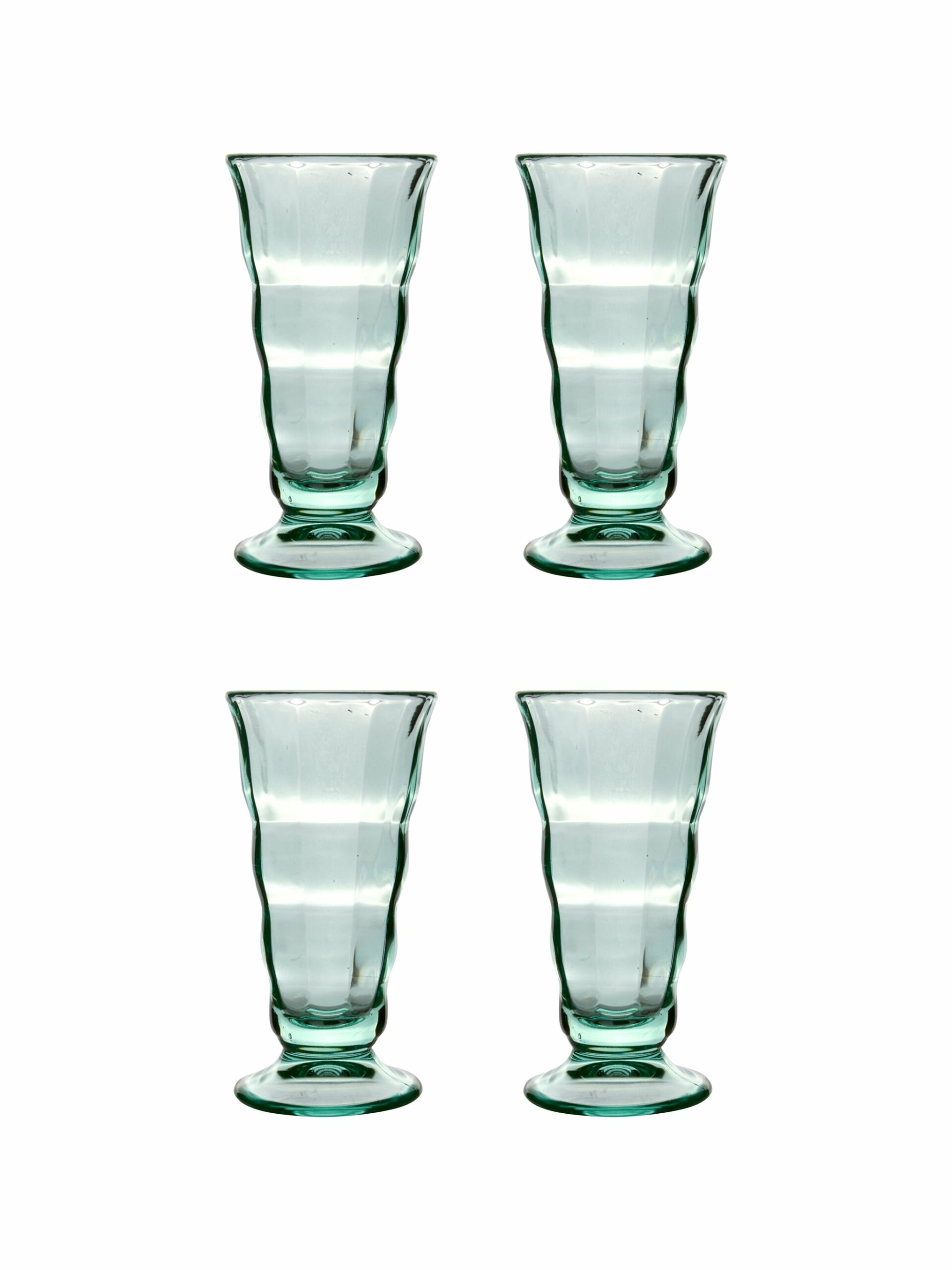 Vintage 1920s Party Line Green Soda Fountain Glasses