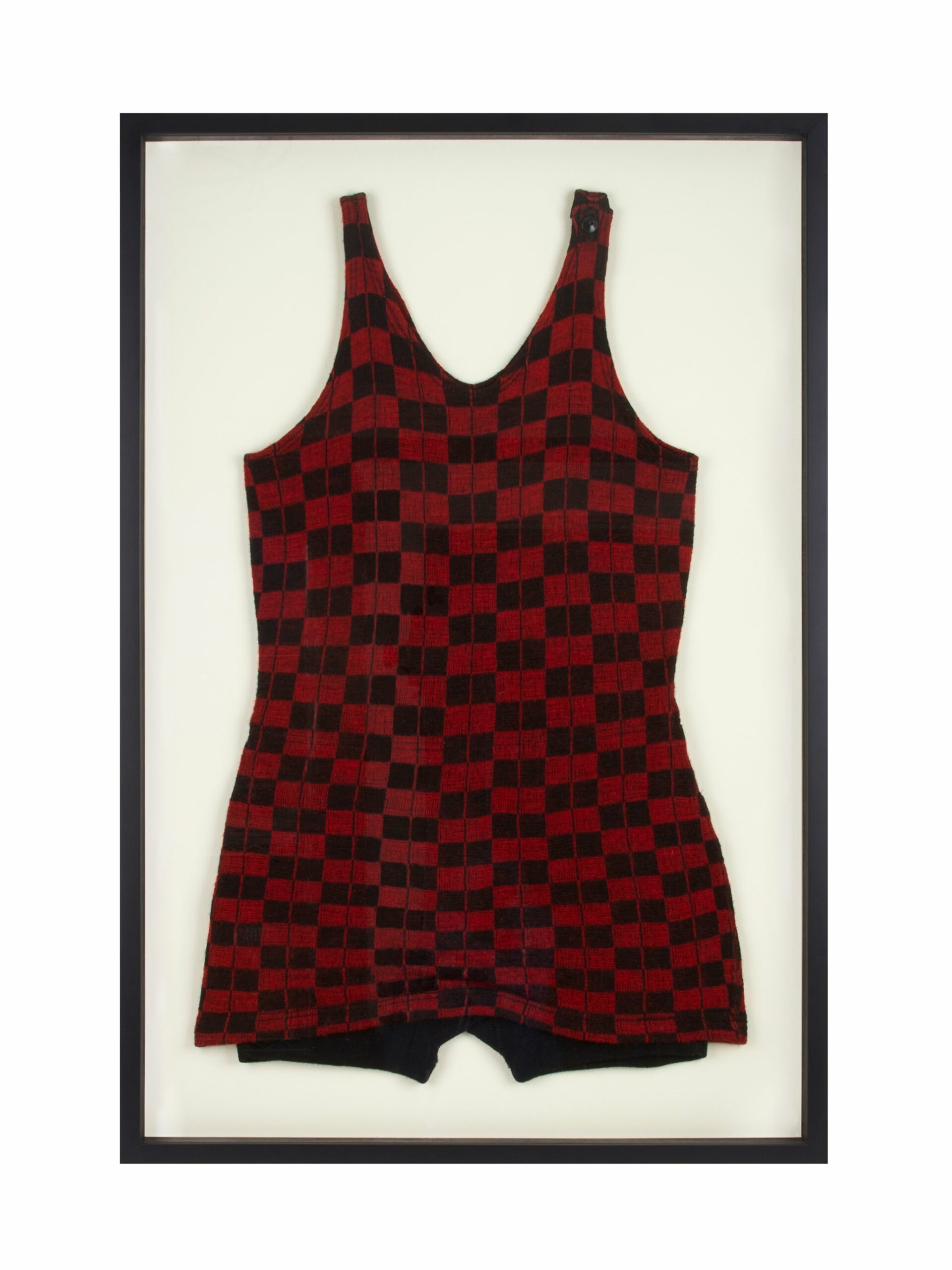 Vintage 1920s Red and Black Check Bathing Suit