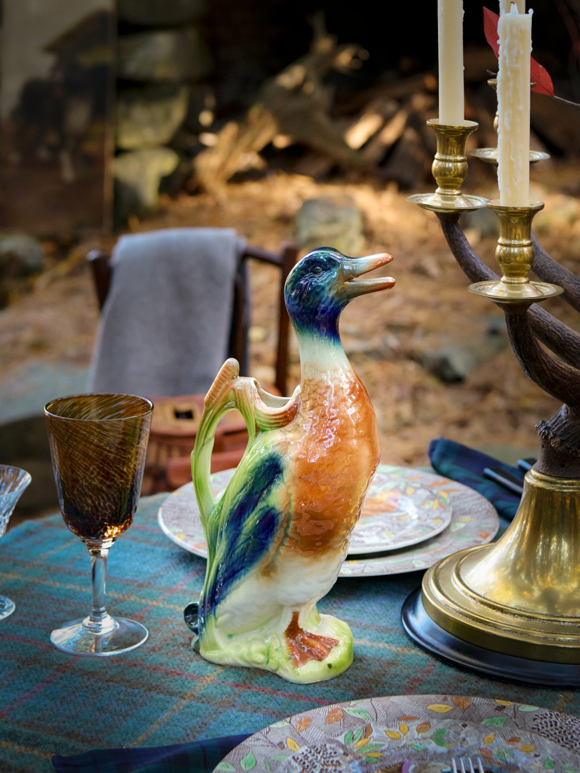 Vintage Saint Clément Majolica Duck Pitcher