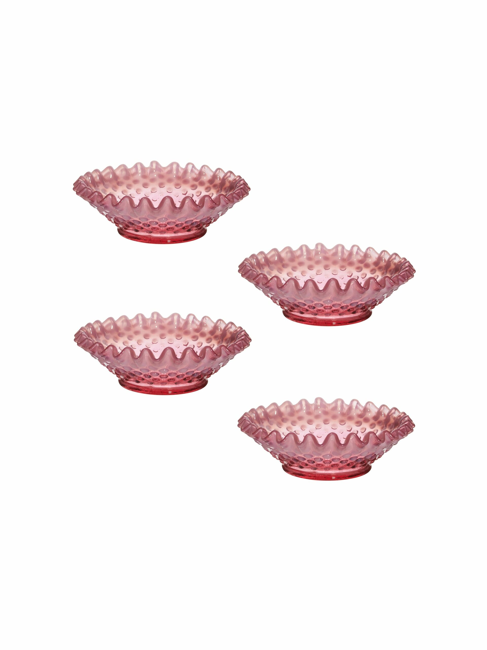 Vintage 1940s Cranberry Dessert Bowls