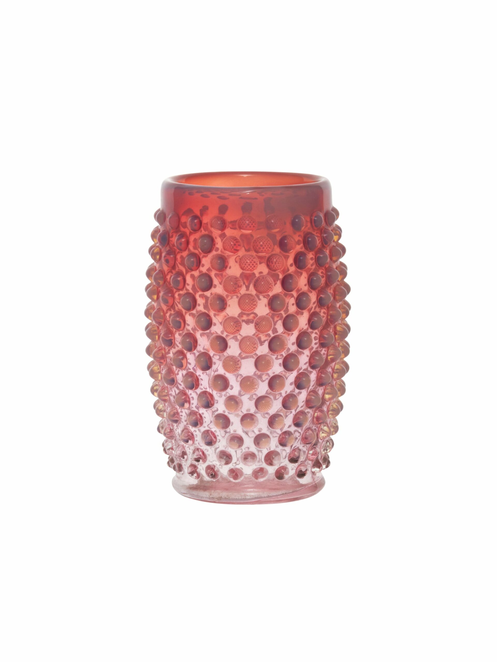 Vintage 1950s Fenton Hobnail Cranberry Vase