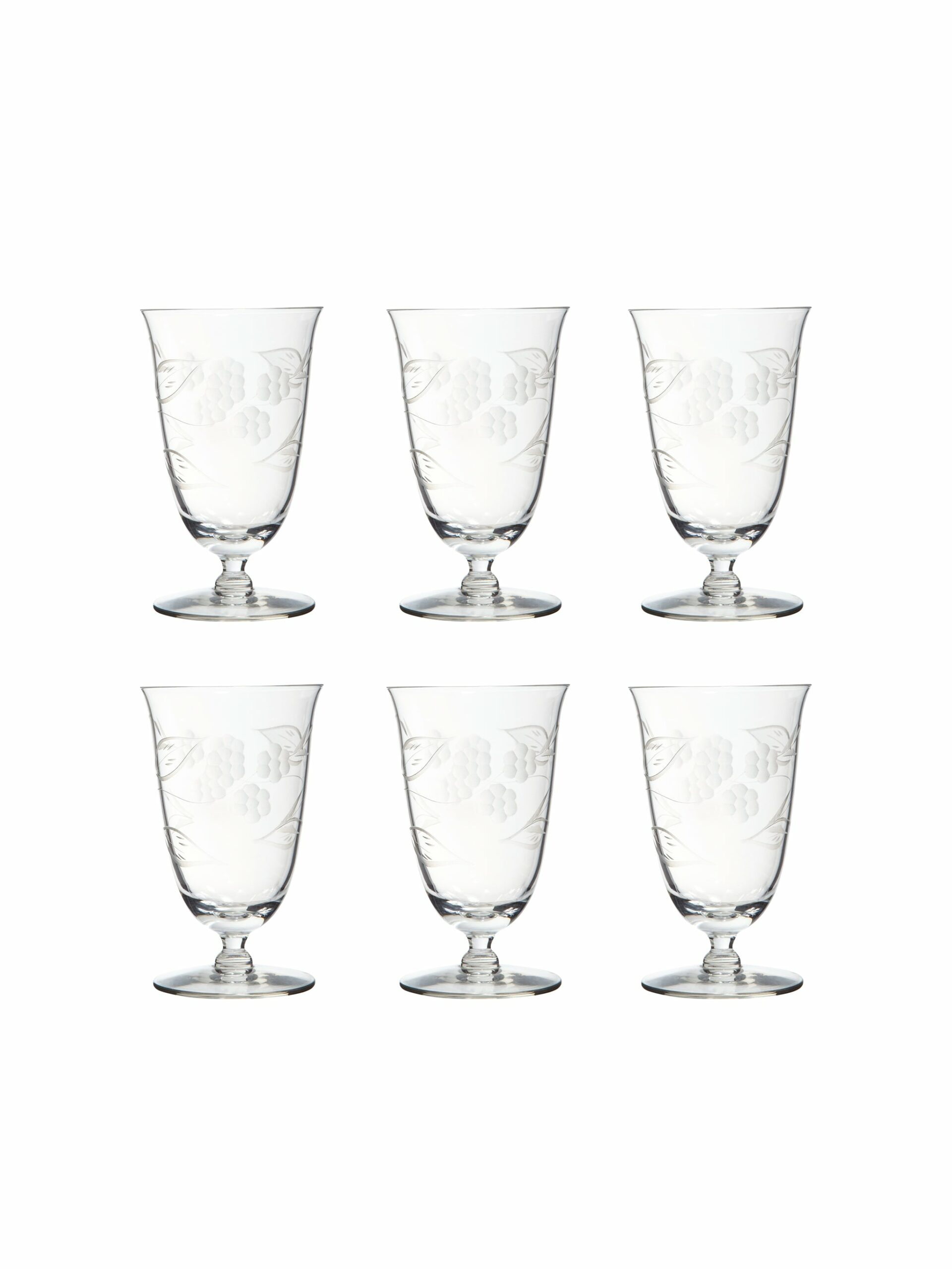 Vintage 1950s Floral Footed Glasses