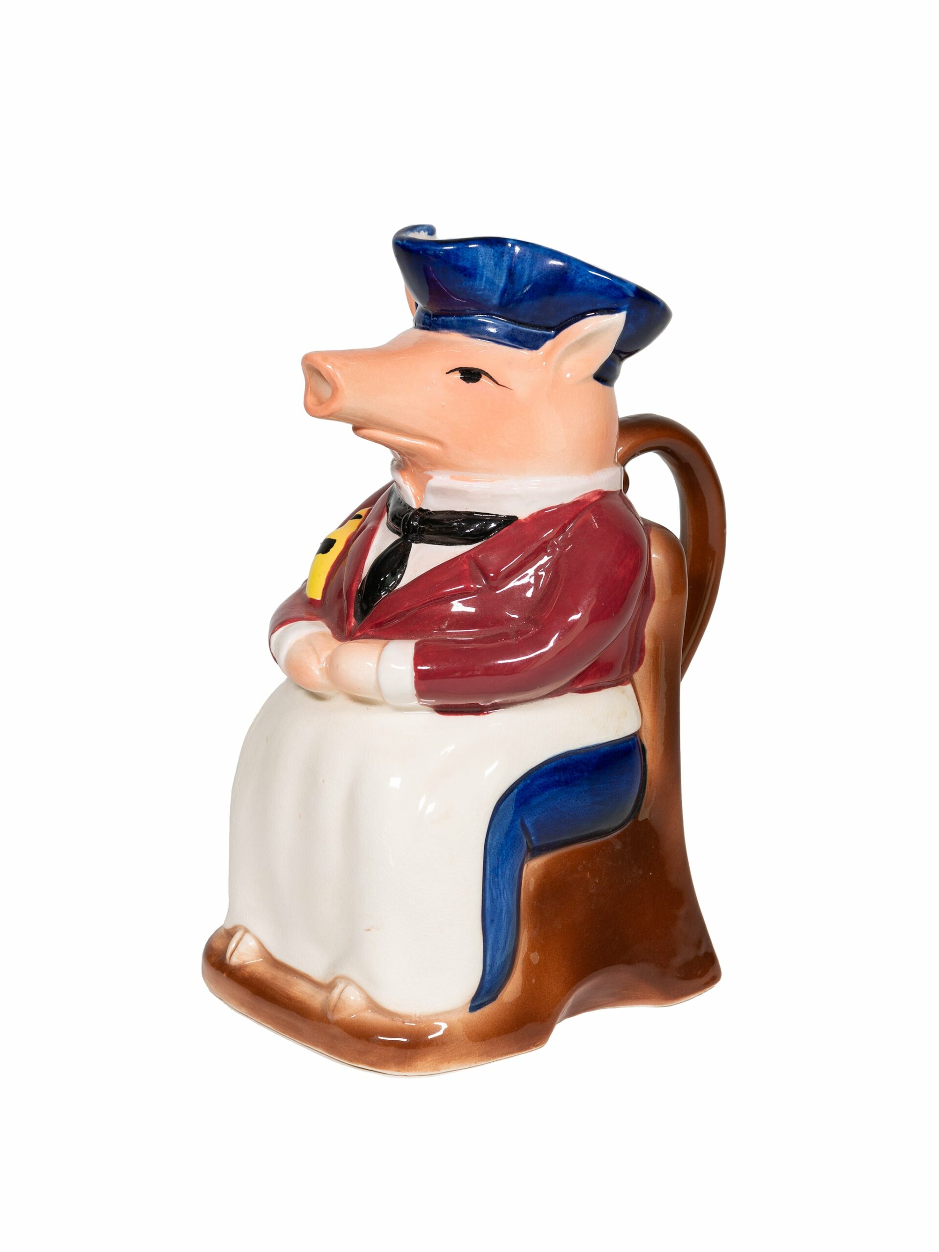 Vintage 1950s French Waiter Pig Pitcher