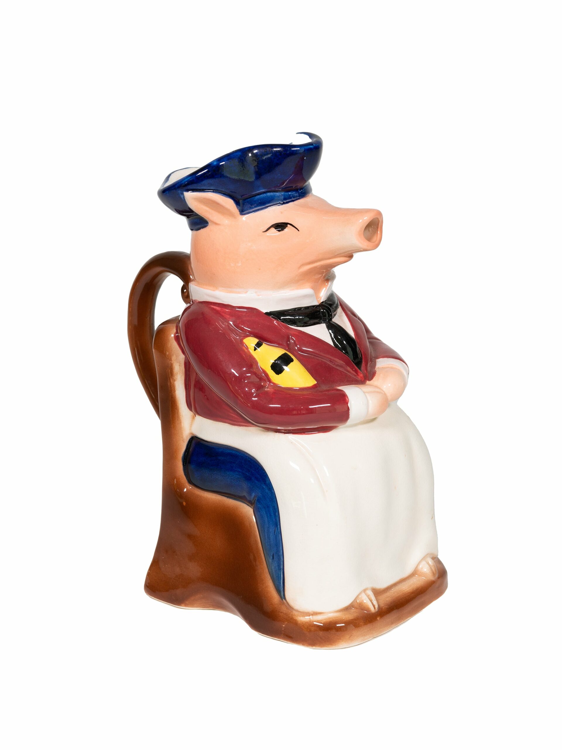 Vintage 1950s French Waiter Pig Pitcher