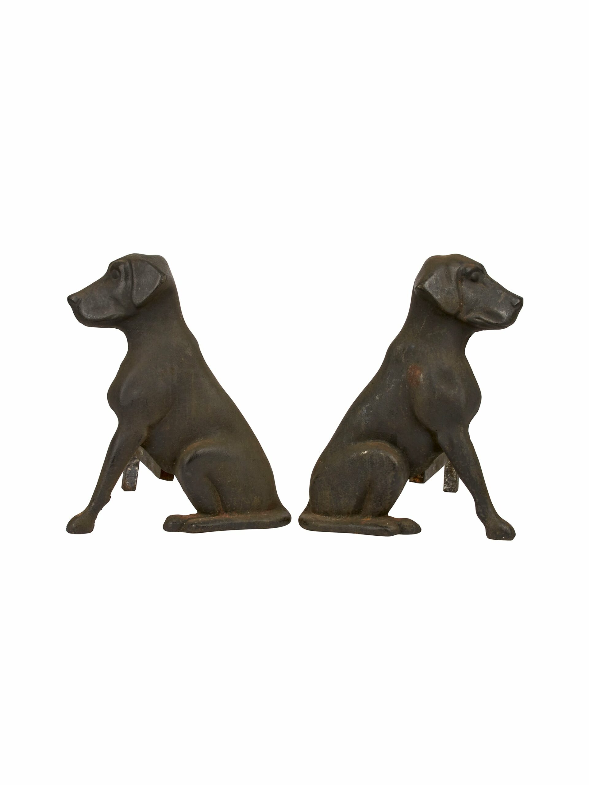 Vintage 1950s Liberty Foundry Labrador Retriever Andirons