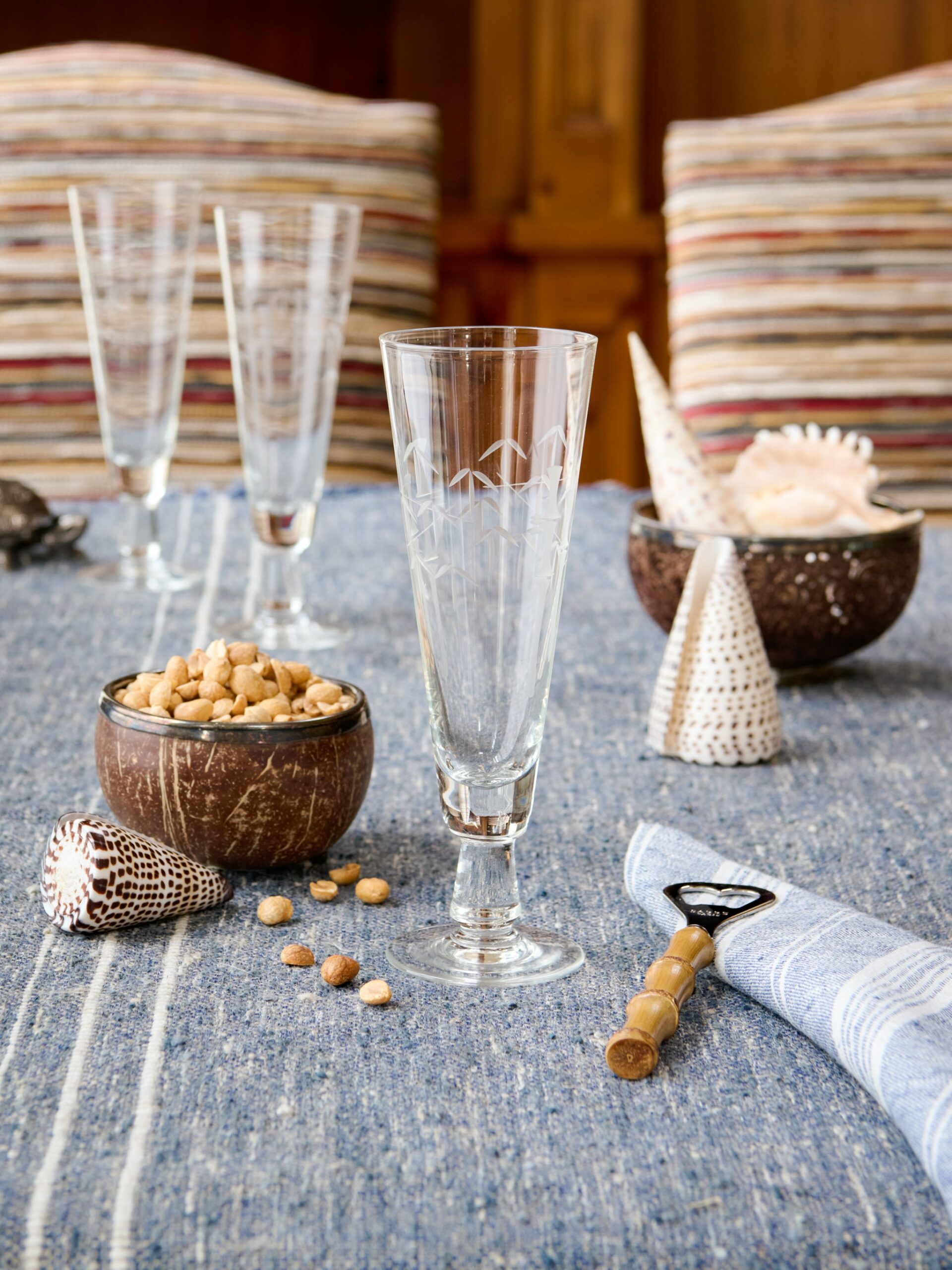 Vintage 1950s Sasaki Bamboo Pilsner Glasses