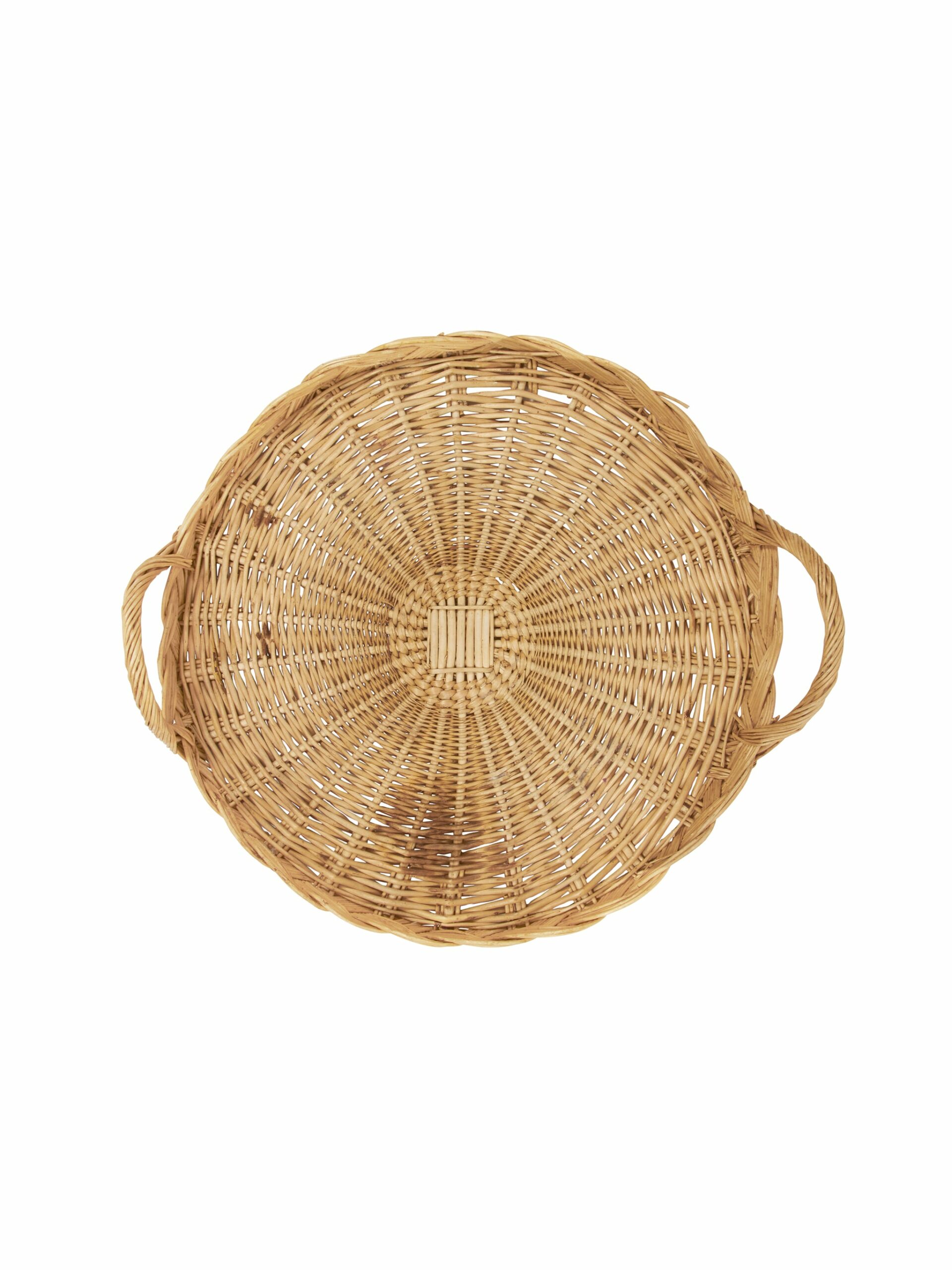 Vintage 1950s French Wicker Cheese Basket Tray