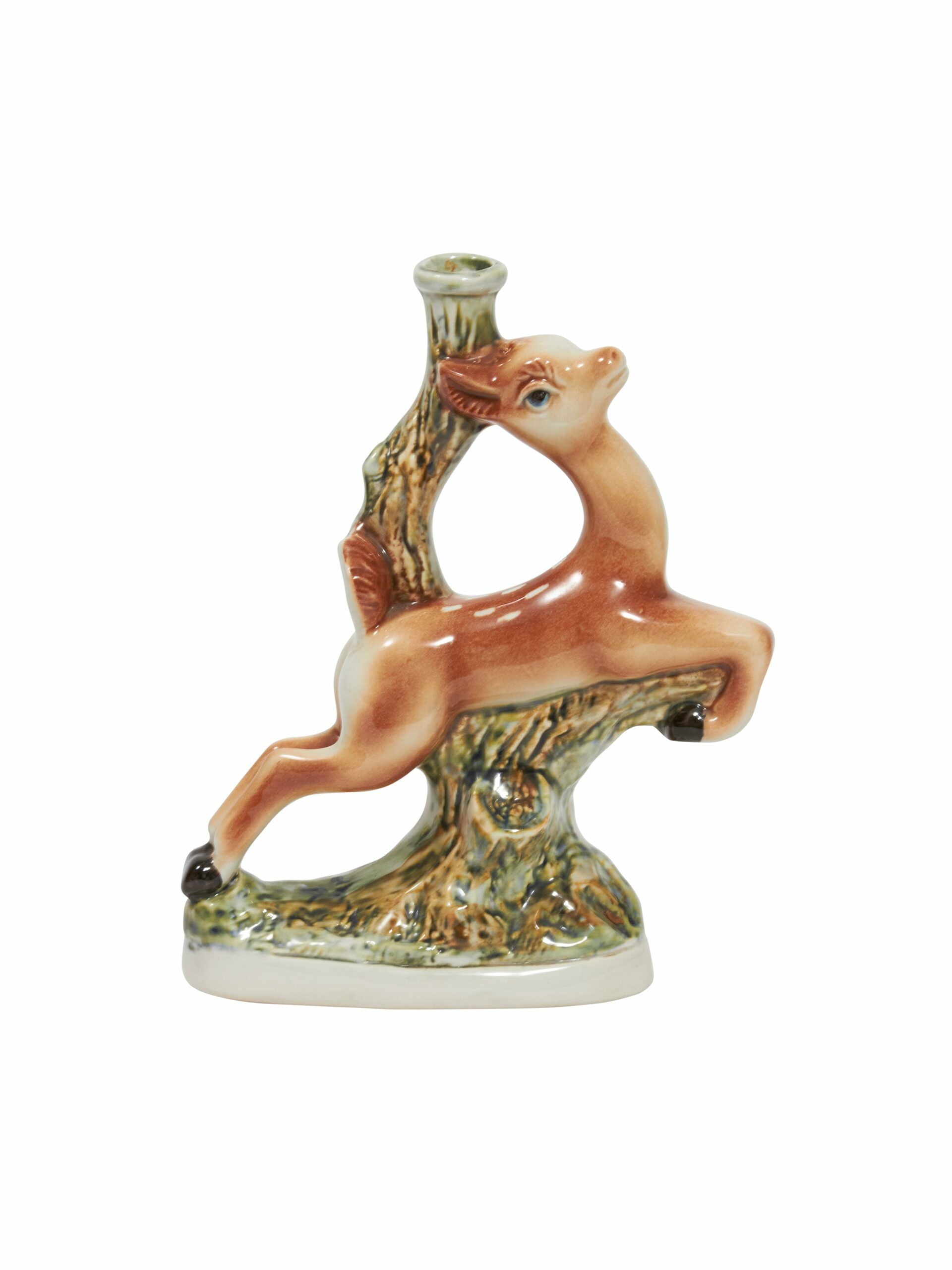 Vintage 1960s Leaping Deer Ceramic Decanter