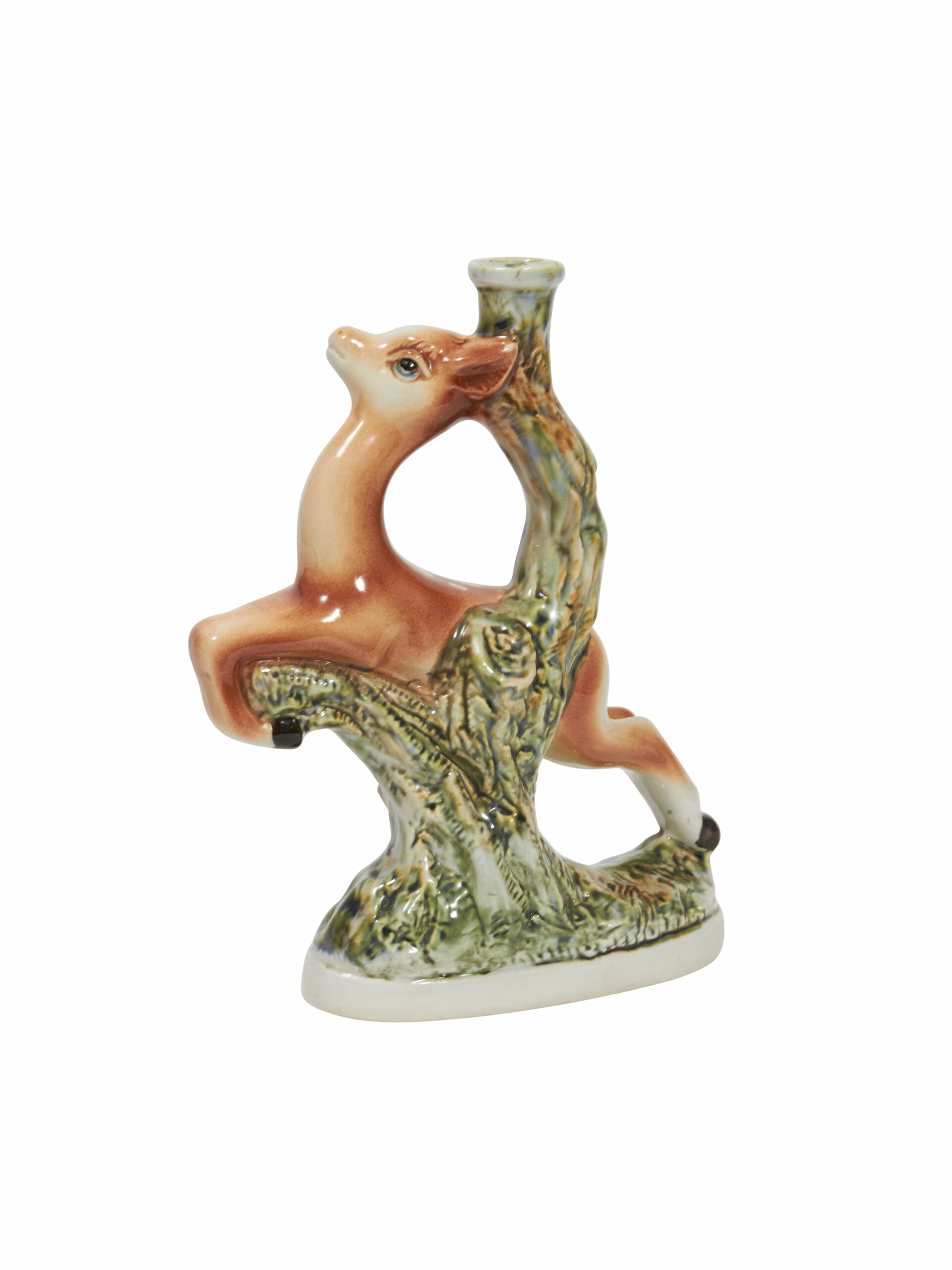 Vintage 1960s Leaping Deer Ceramic Decanter