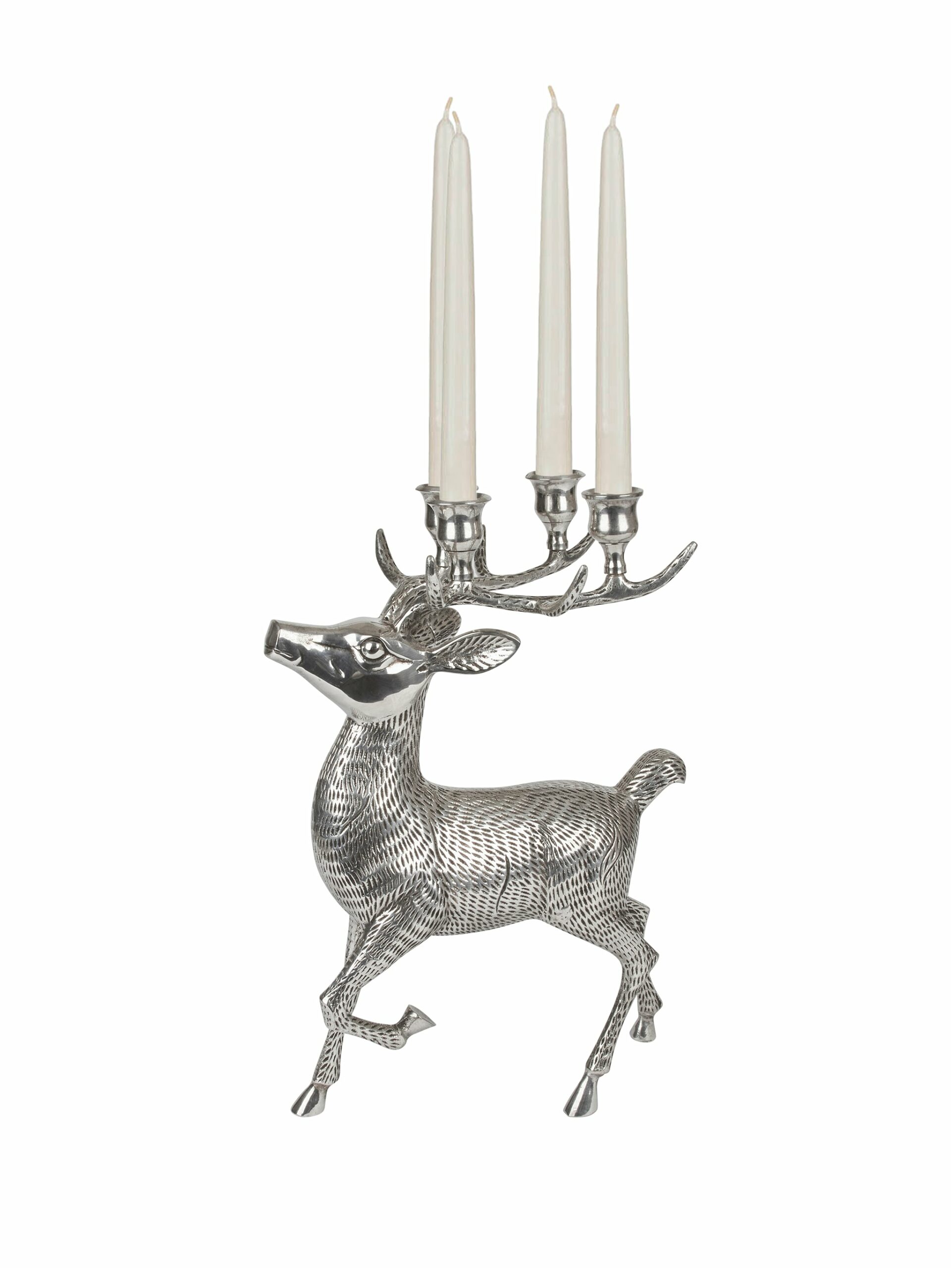 Vintage 1960s Silver Plate Deer Candelabra