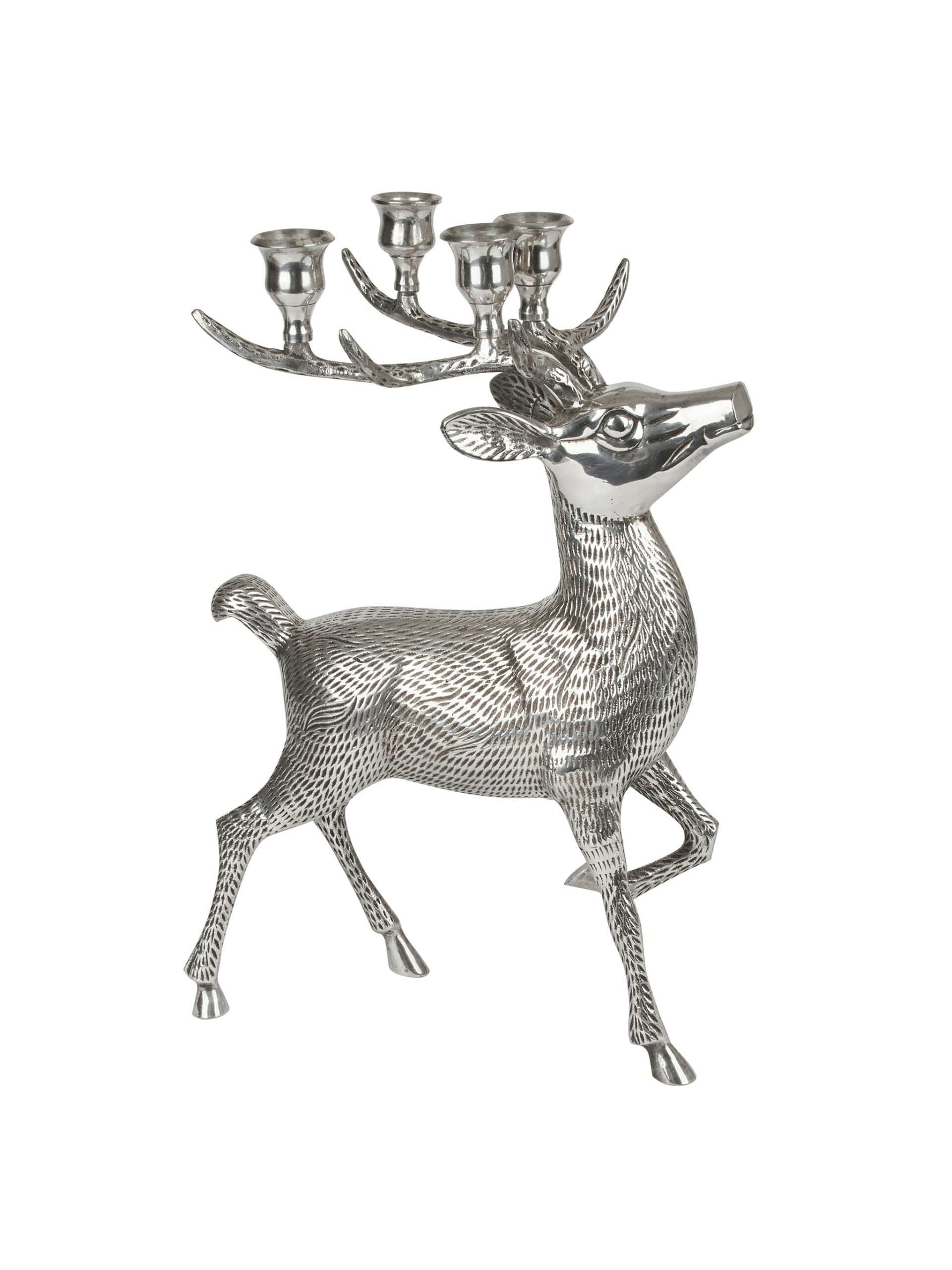 Vintage 1960s Silver Plate Deer Candelabra