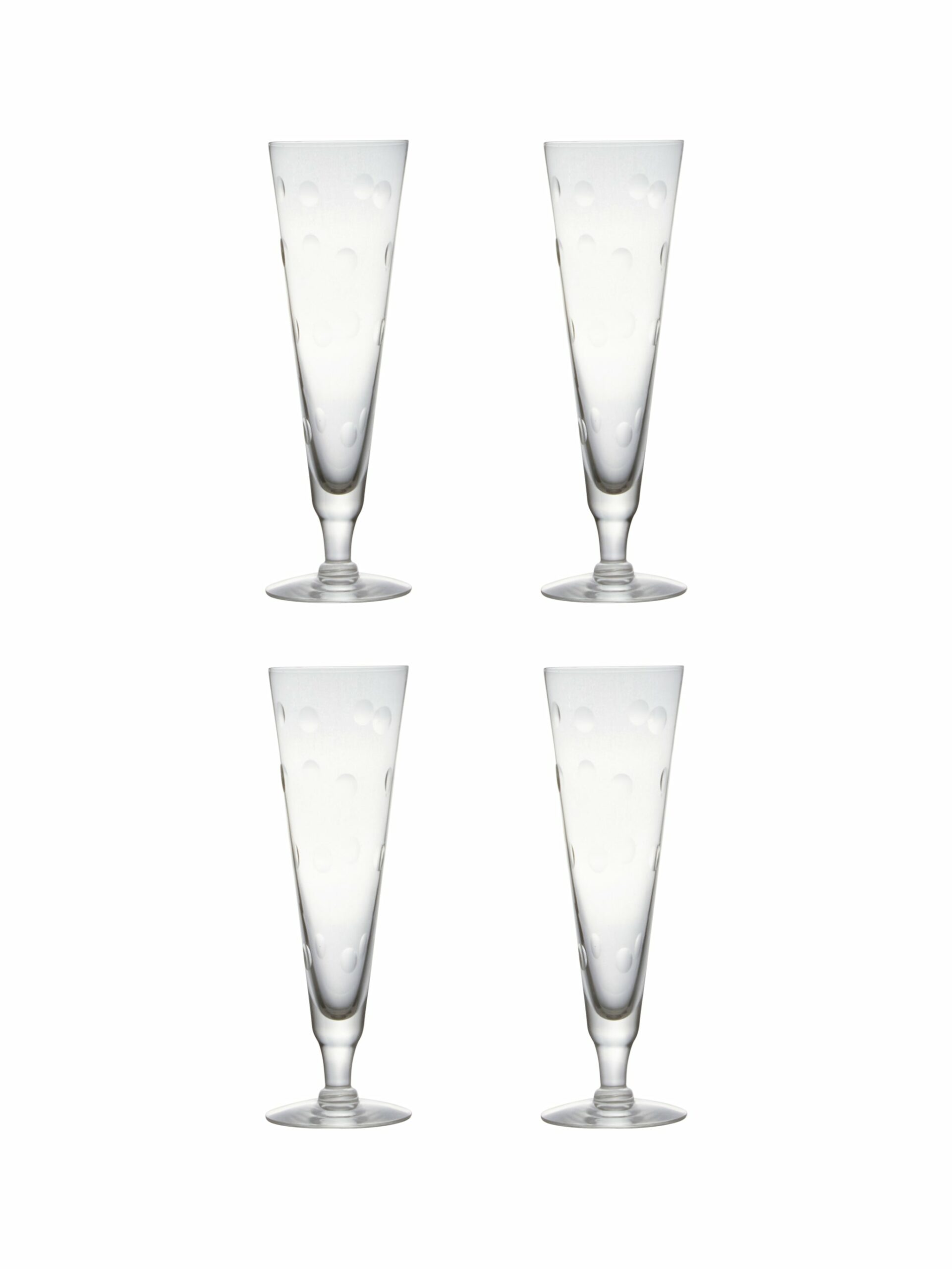 Vintage 19th Century Crystal Champagne Flutes