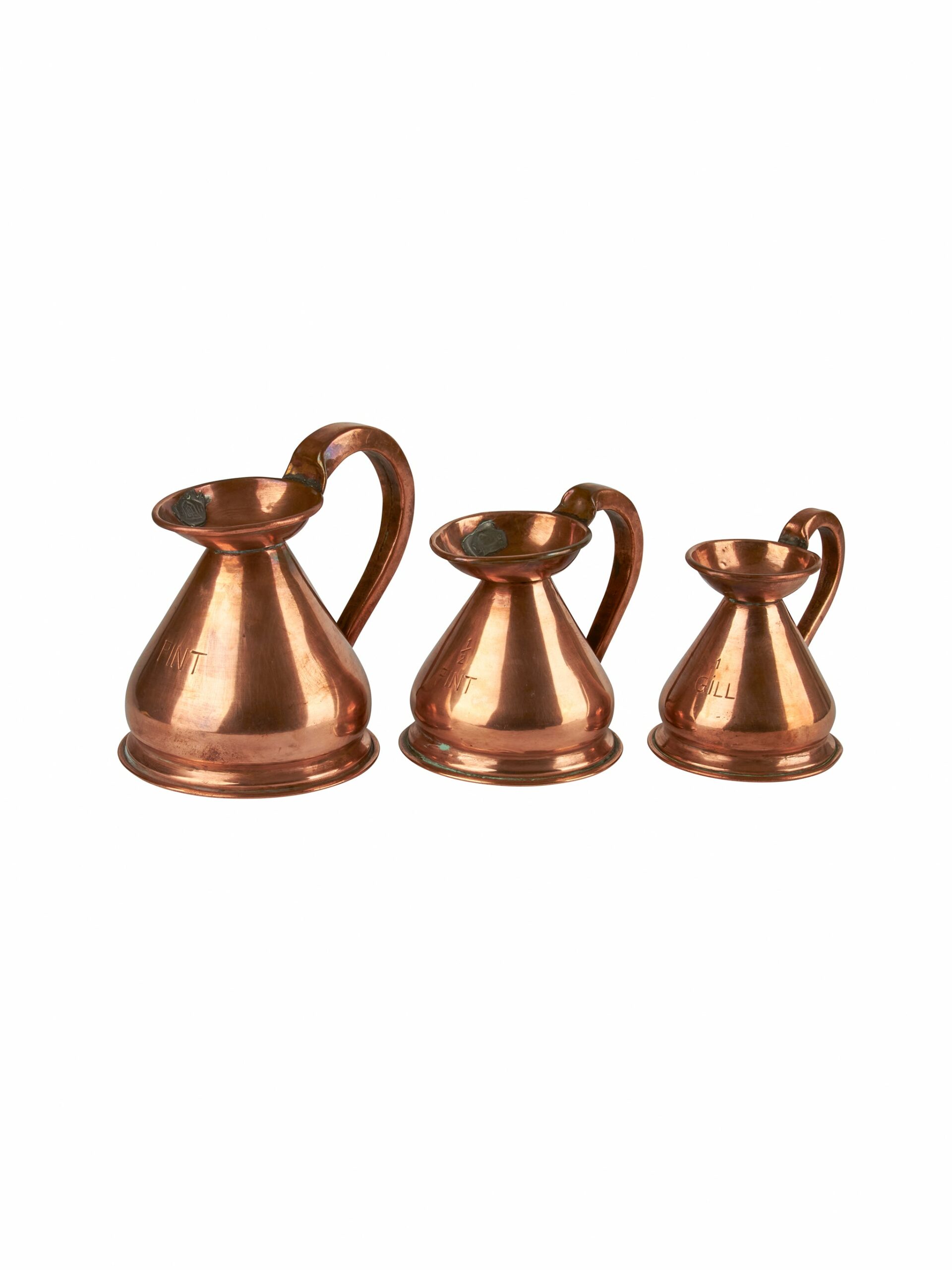 Vintage 19th Century English Copper Haystack Measure Trio