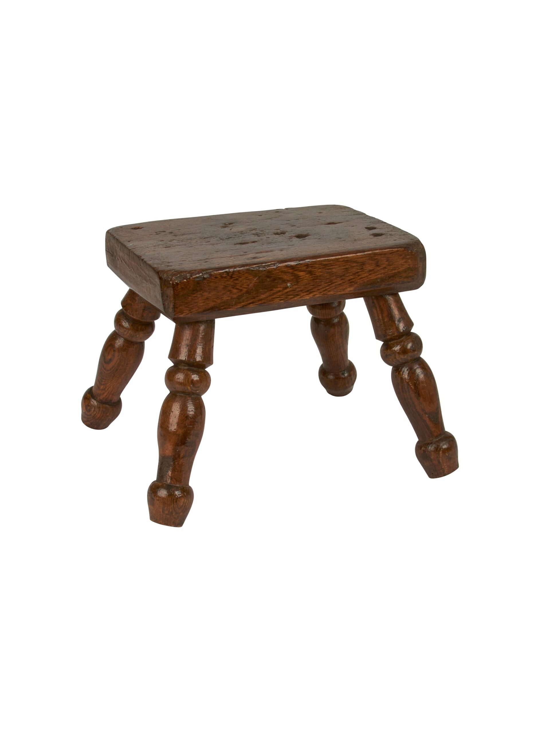 Vintage 19th Century English Oak Tiny Stool