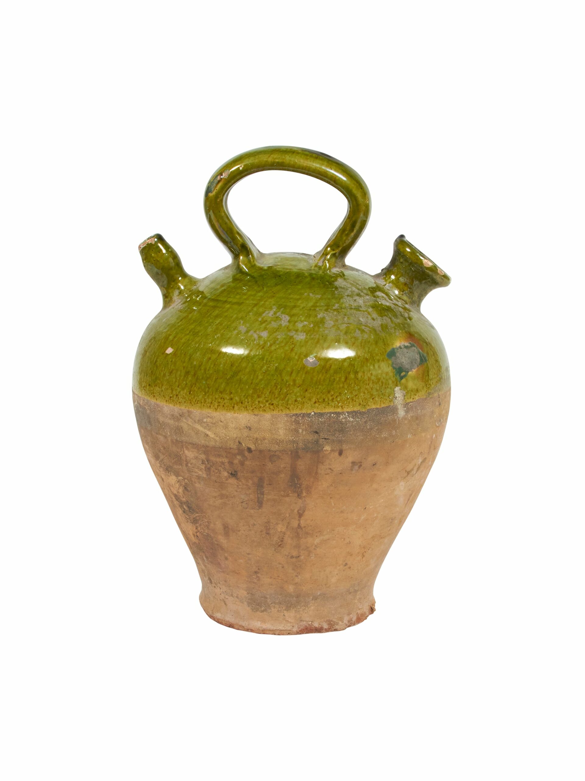 Vintage 19th Century French Green Vinegar Pot