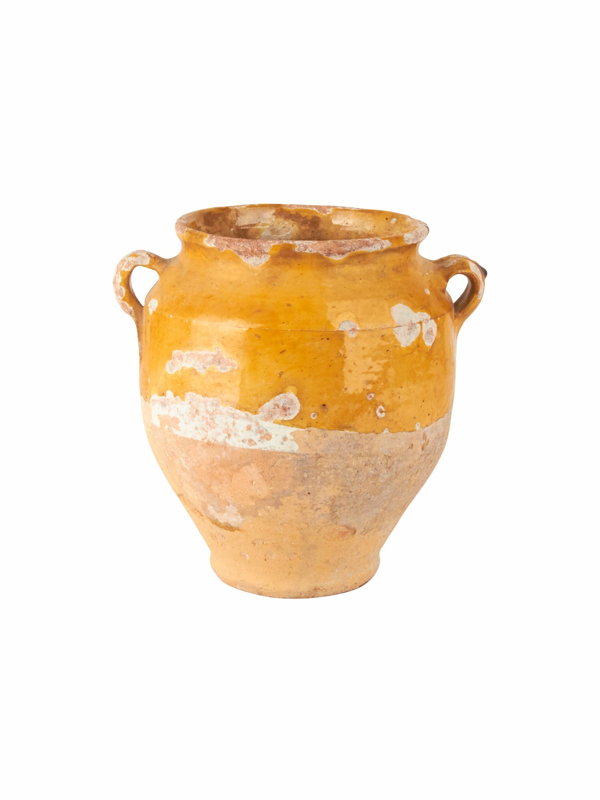 Vintage 19th Century French Ochre Glazed Confit Pot