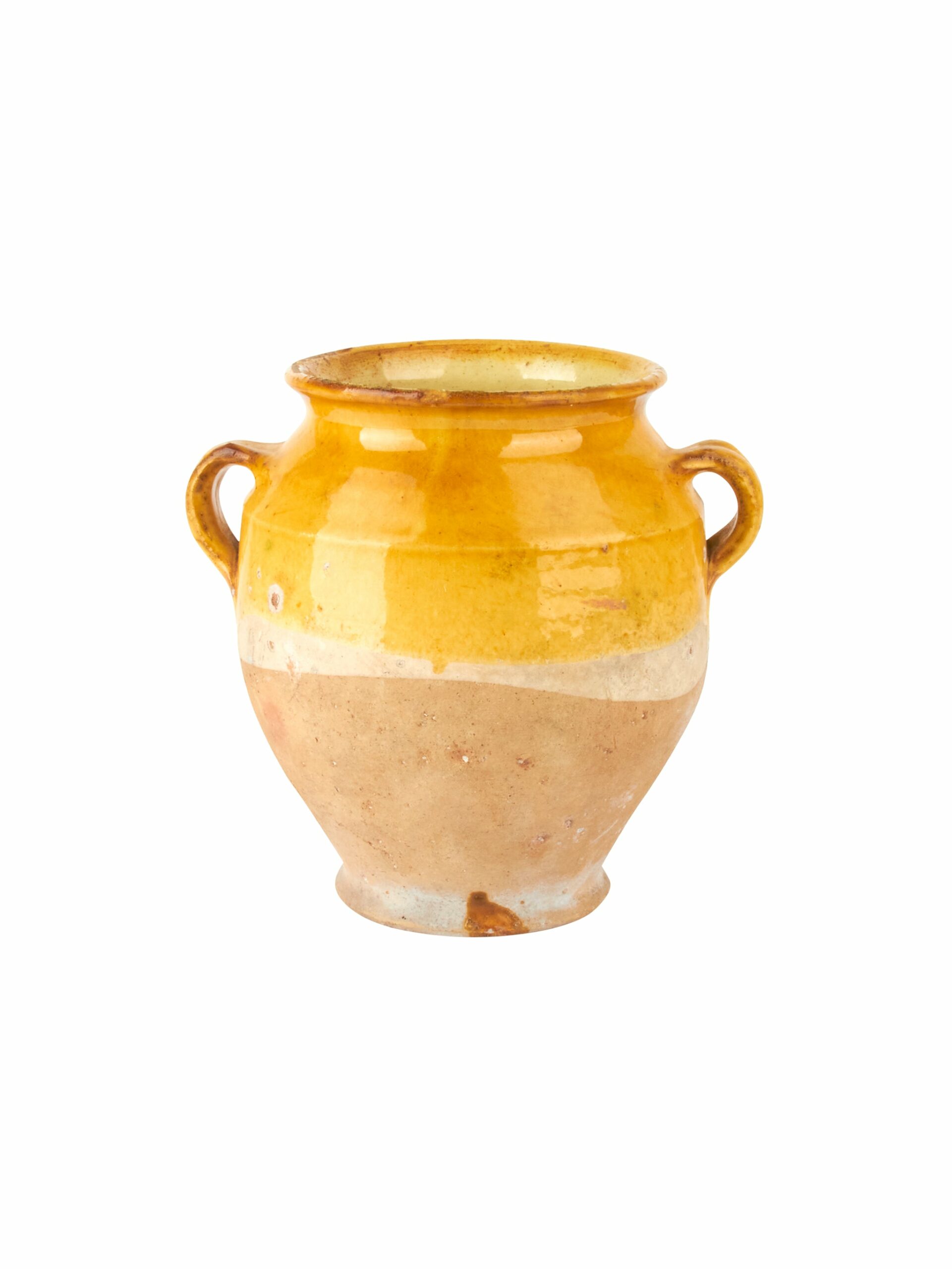 Vintage 19th Century French Ochre Glazed Confit Pot