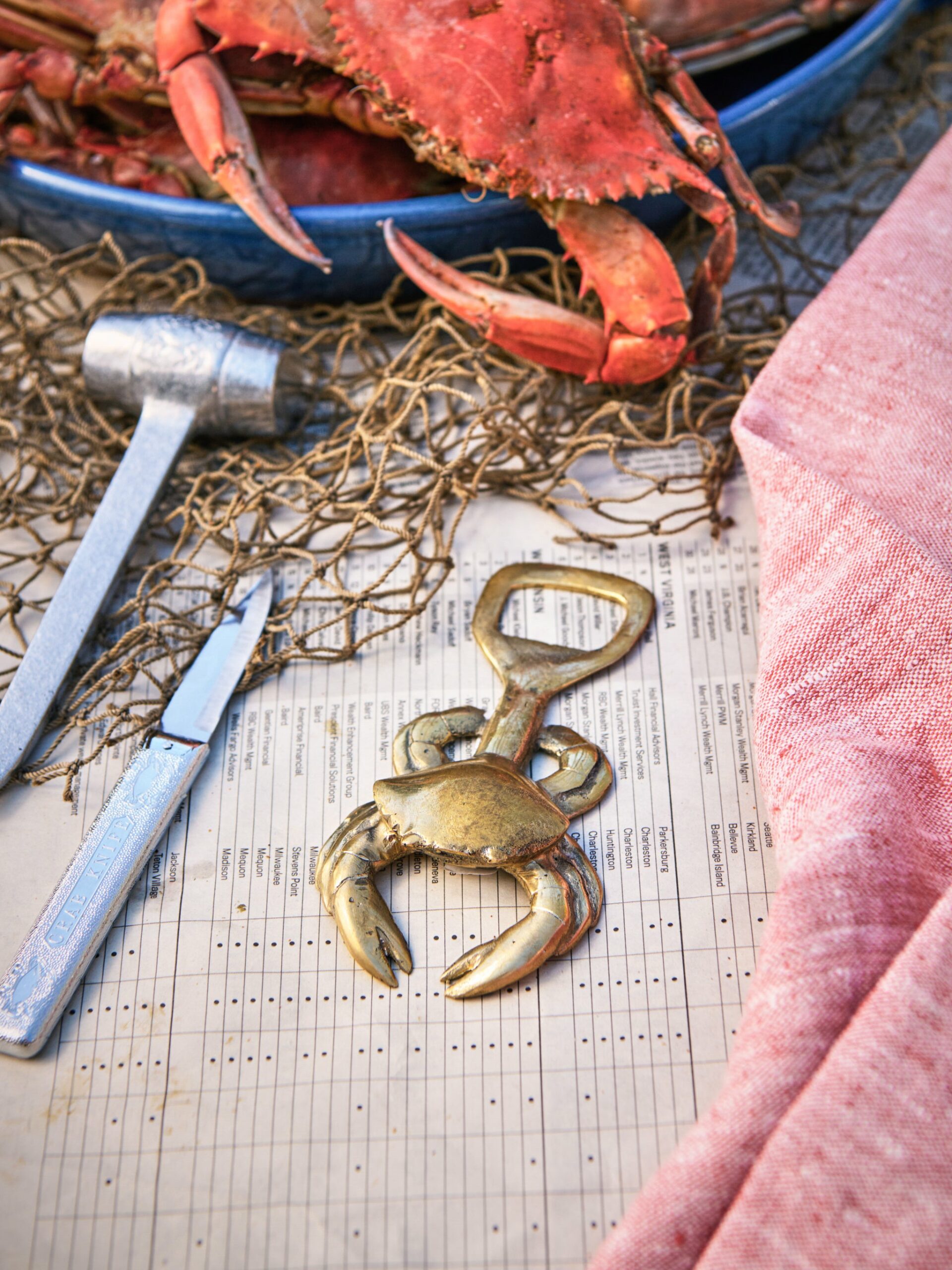 Vintage Brass Crab Bottle Opener