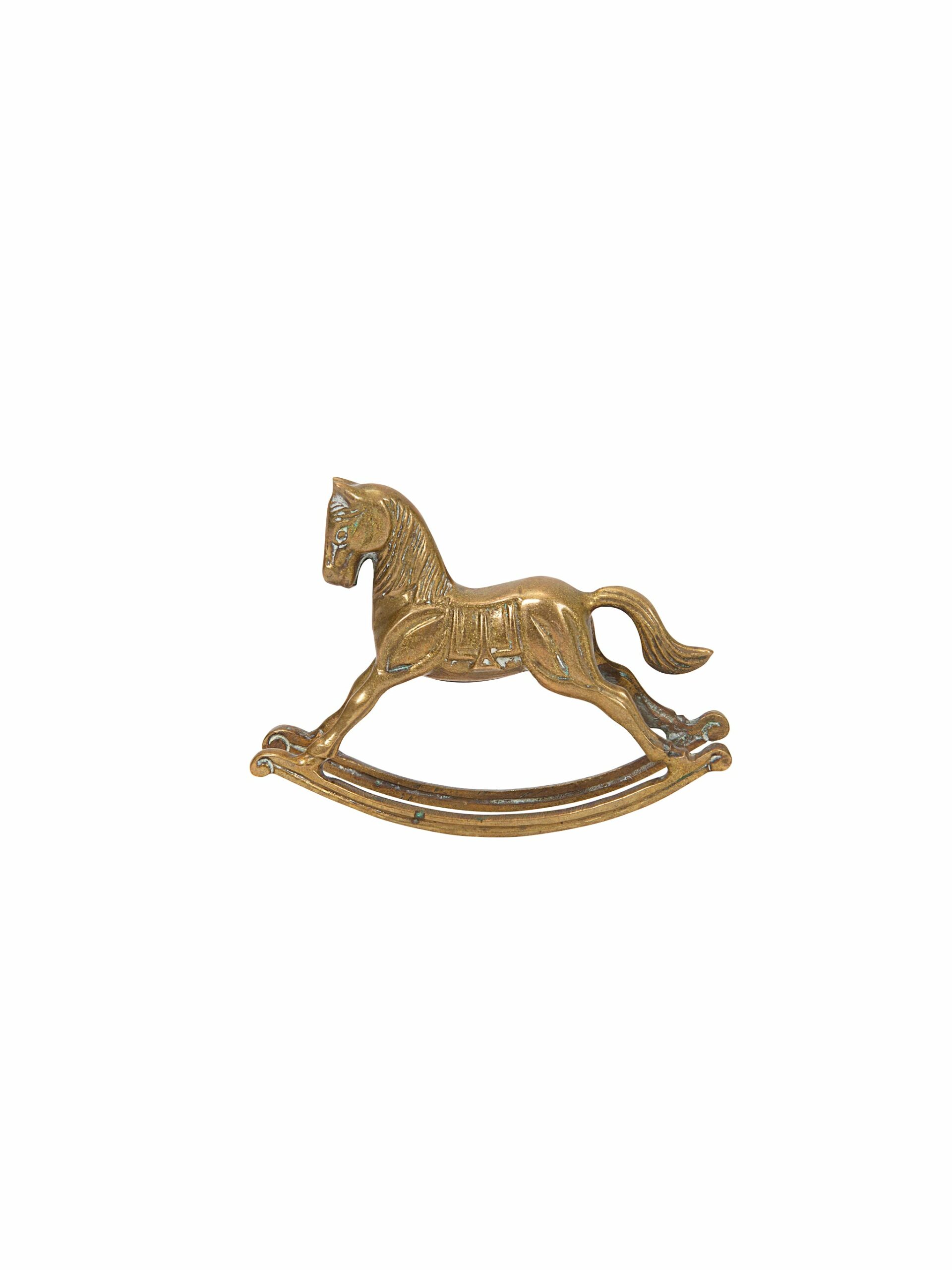 Vintage Mid Century Brass Rocking Horse