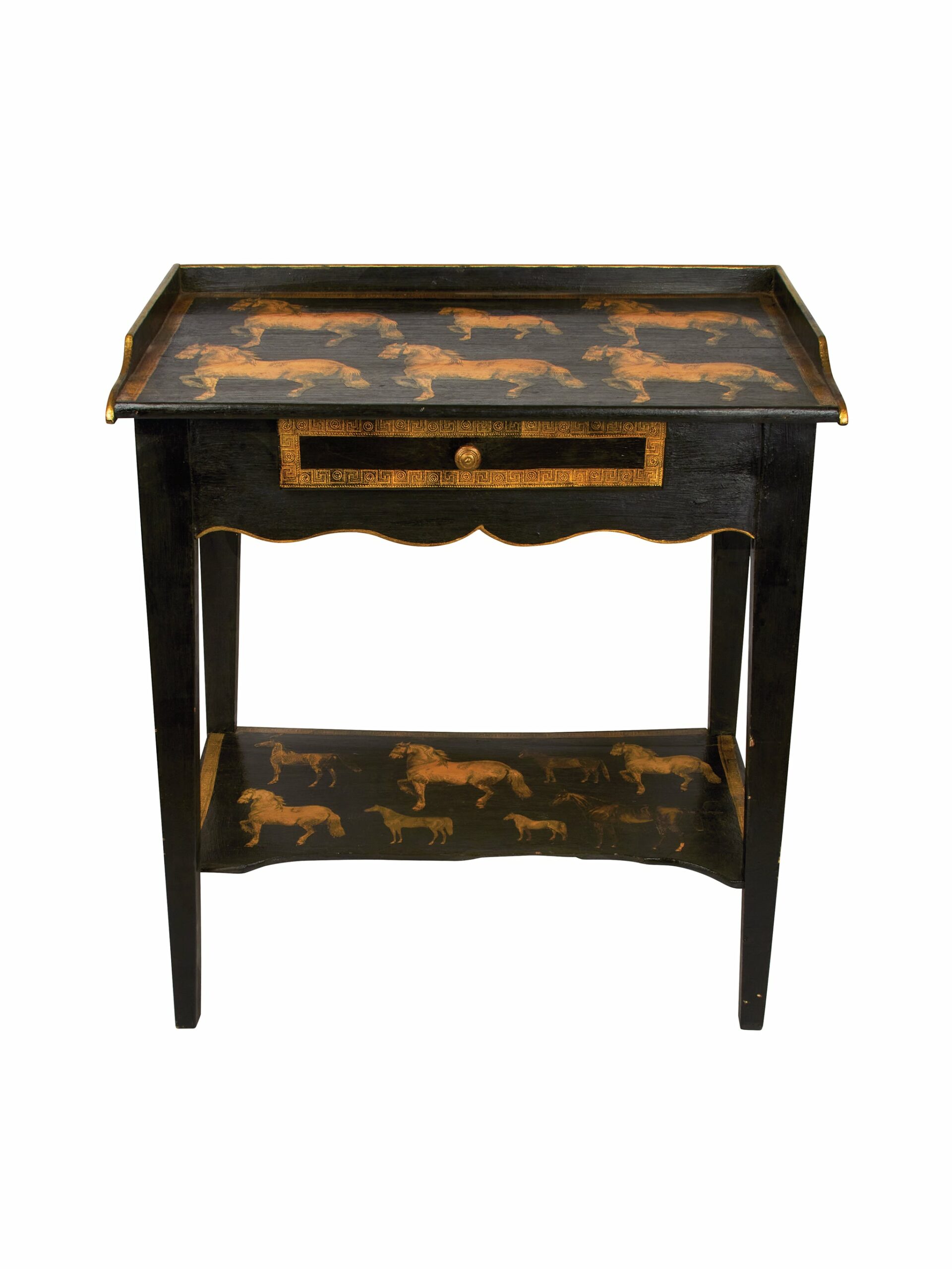 Vintage English Decoupage Equestrian Desk