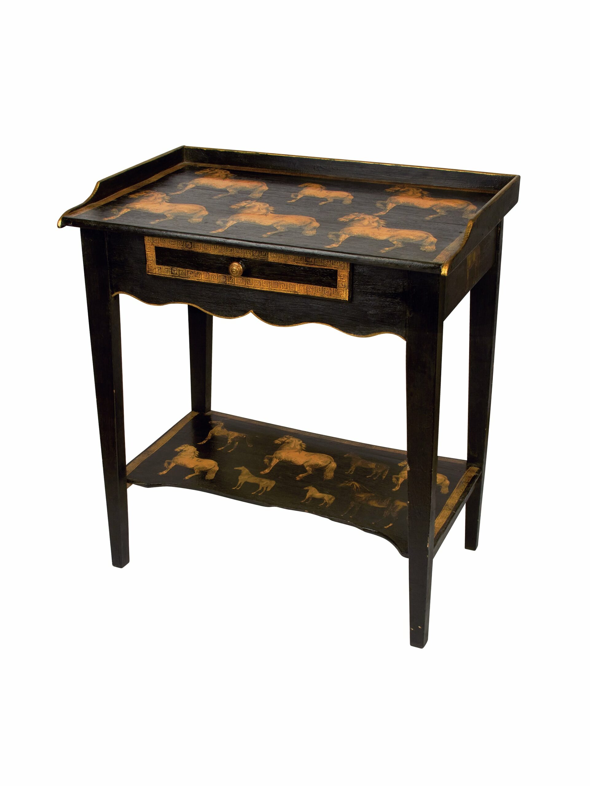 Vintage English Decoupage Equestrian Desk