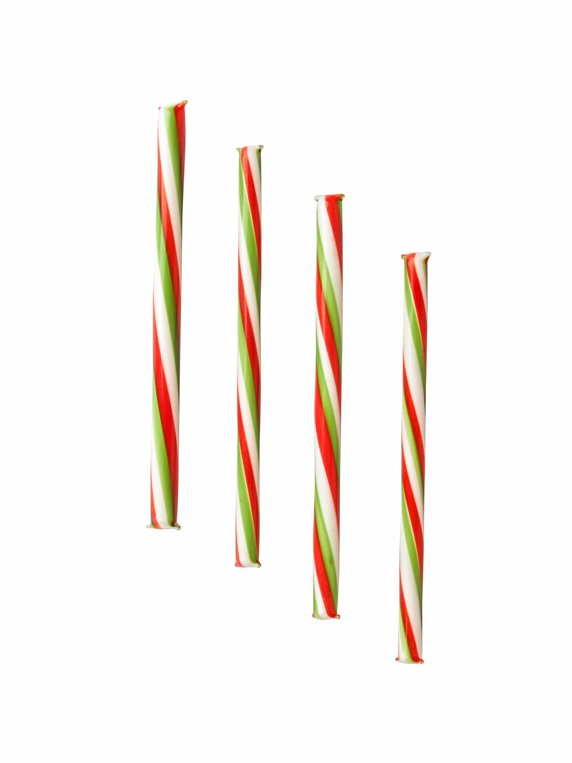 Vintage Peppermint Stripe Glass Swizzle Sticks