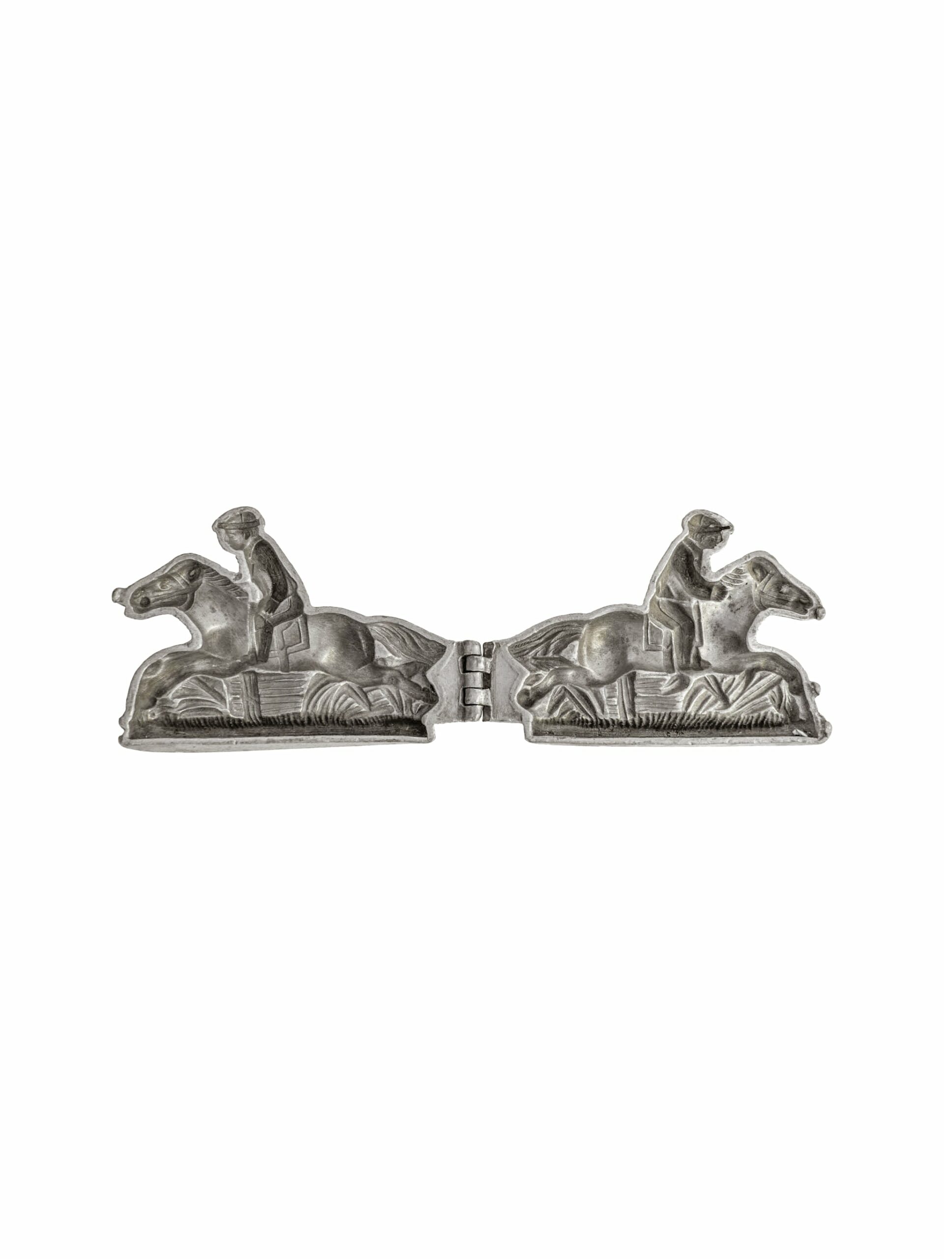 Vintage Pewter Hinged Race Horse Mold