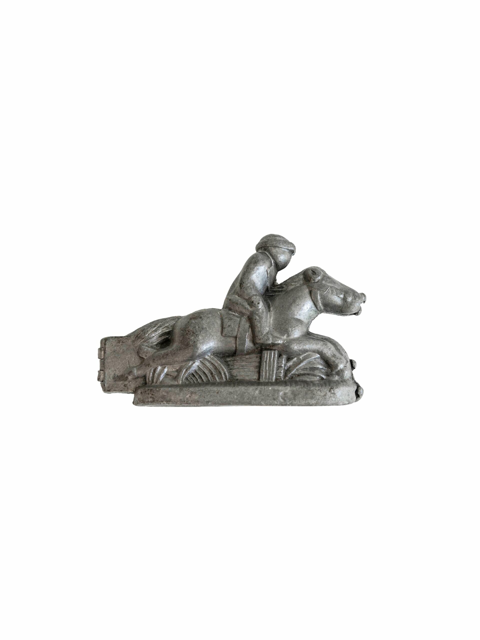 Vintage Pewter Hinged Race Horse Mold