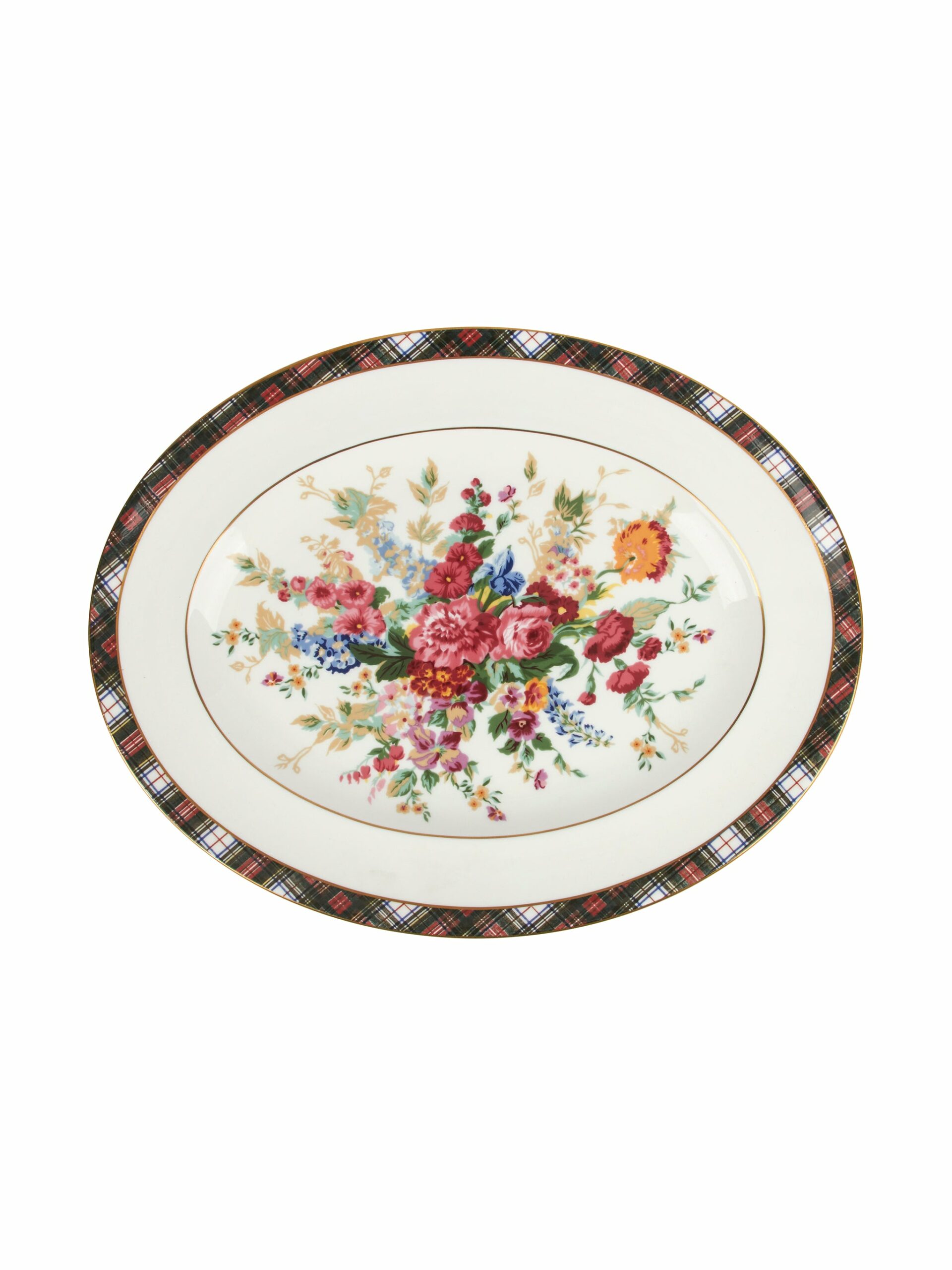 Vintage Ralph Lauren Hampton Floral Oval Serving Platter