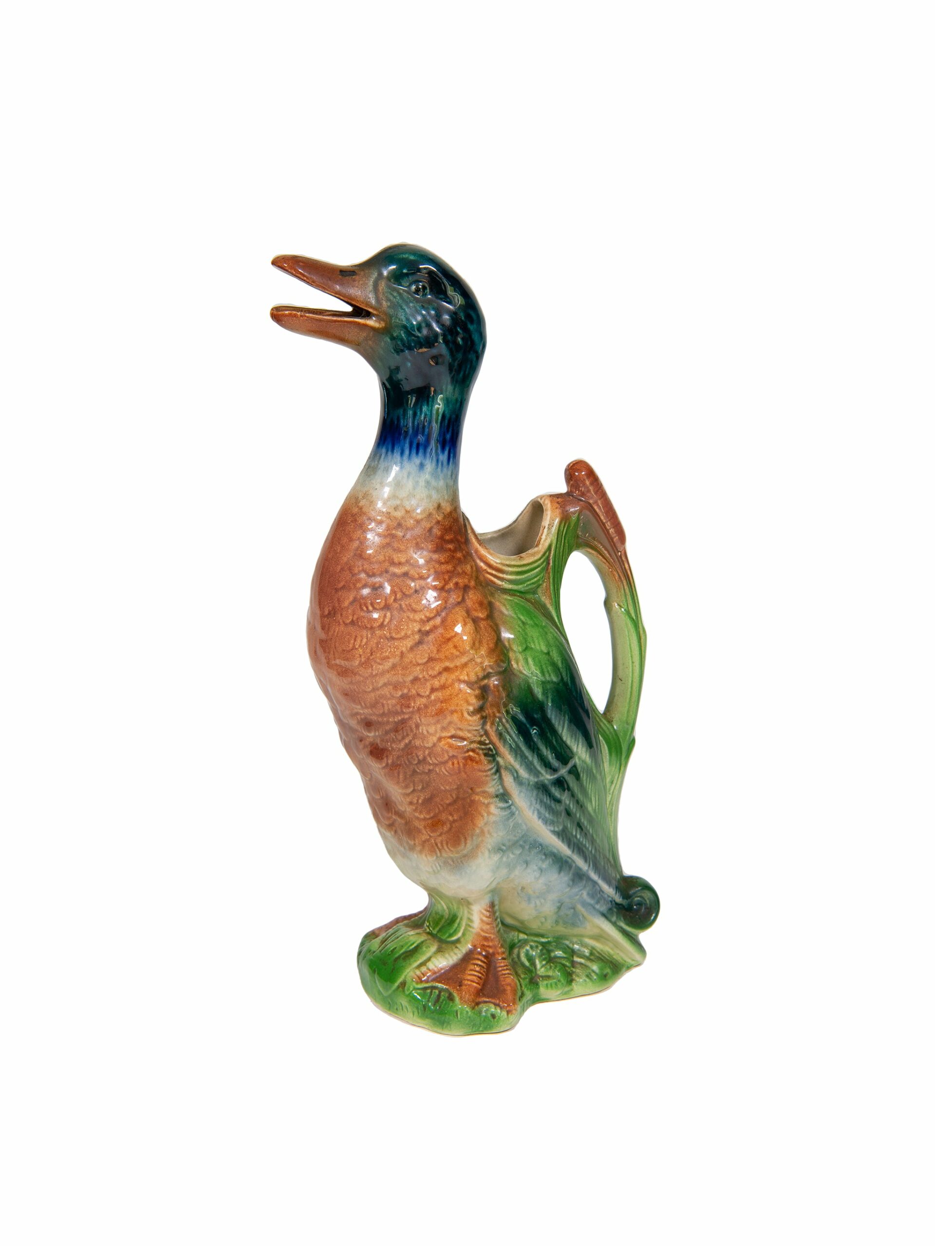 Vintage Saint Clément Majolica Duck Pitcher