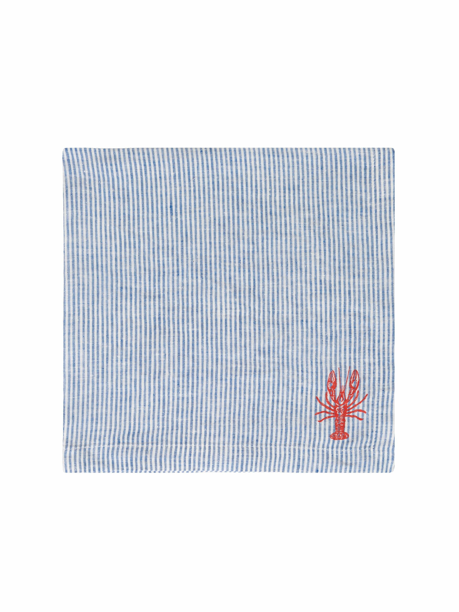 Blue Cabana Stripe Lobster Napkins