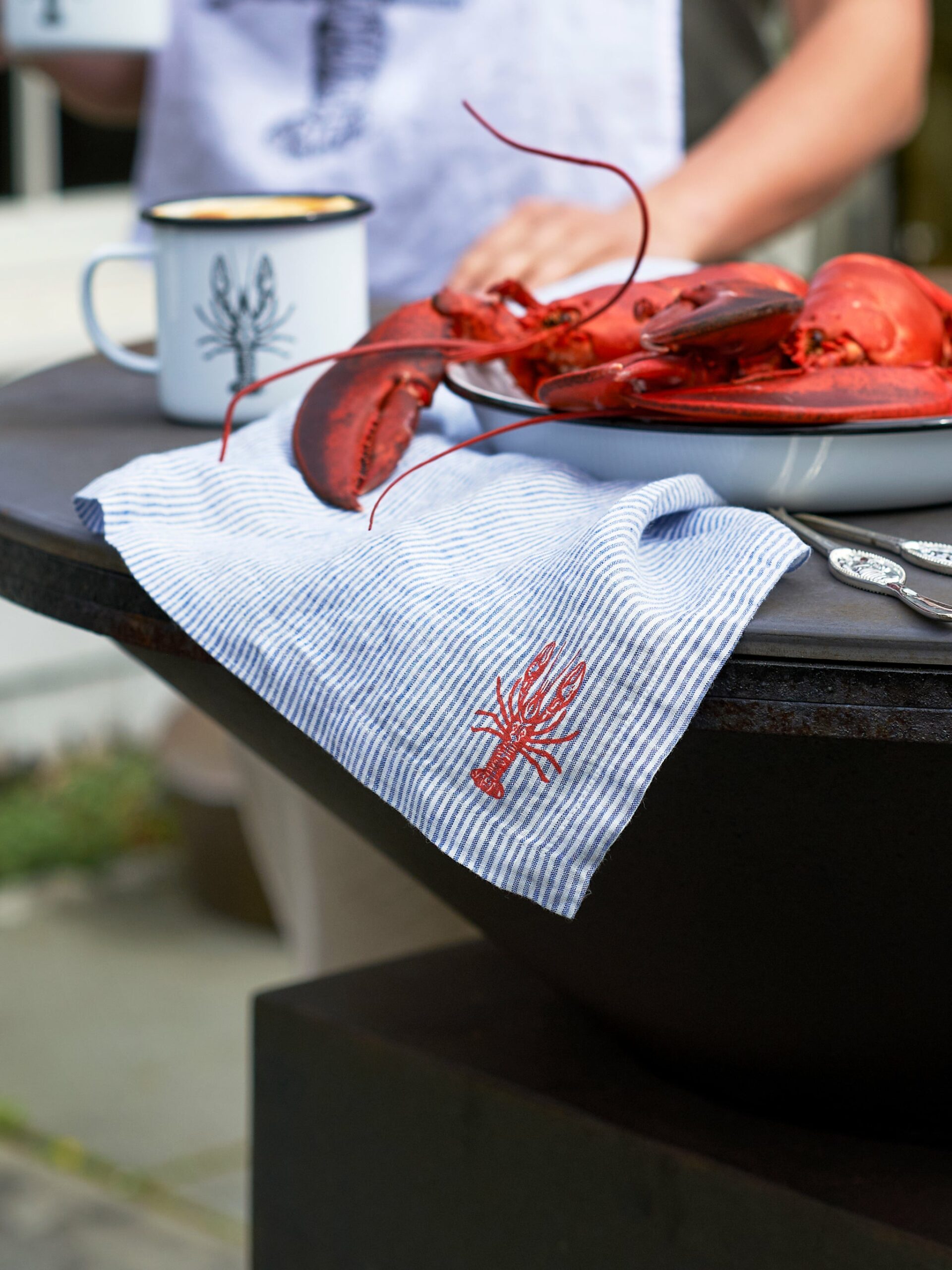 Blue Cabana Stripe Lobster Napkins