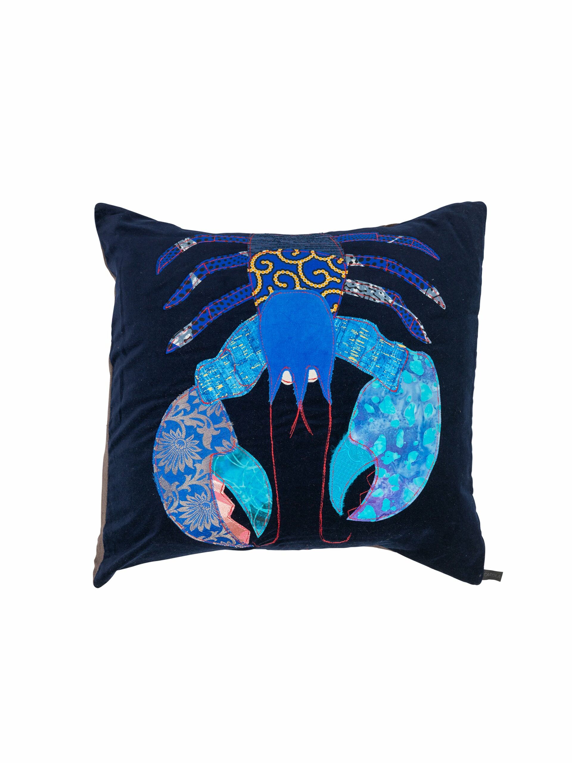 Carola van Dyke Blue Lobster Pillow