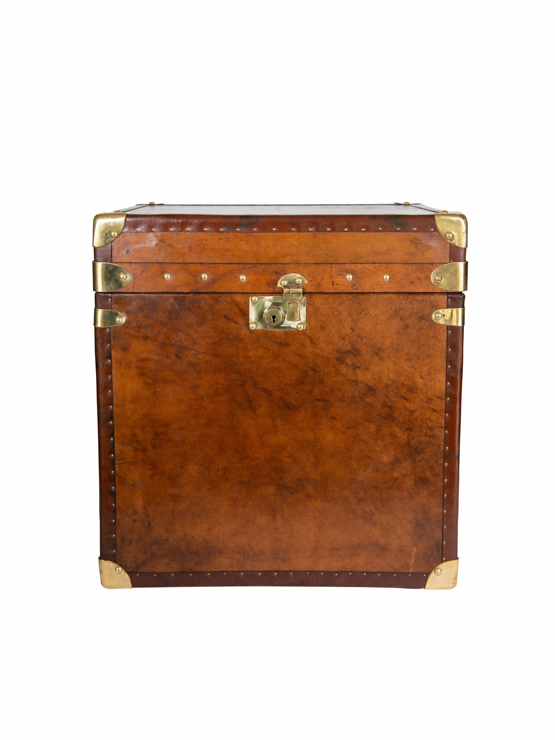 English Bourbon Leather Trunk