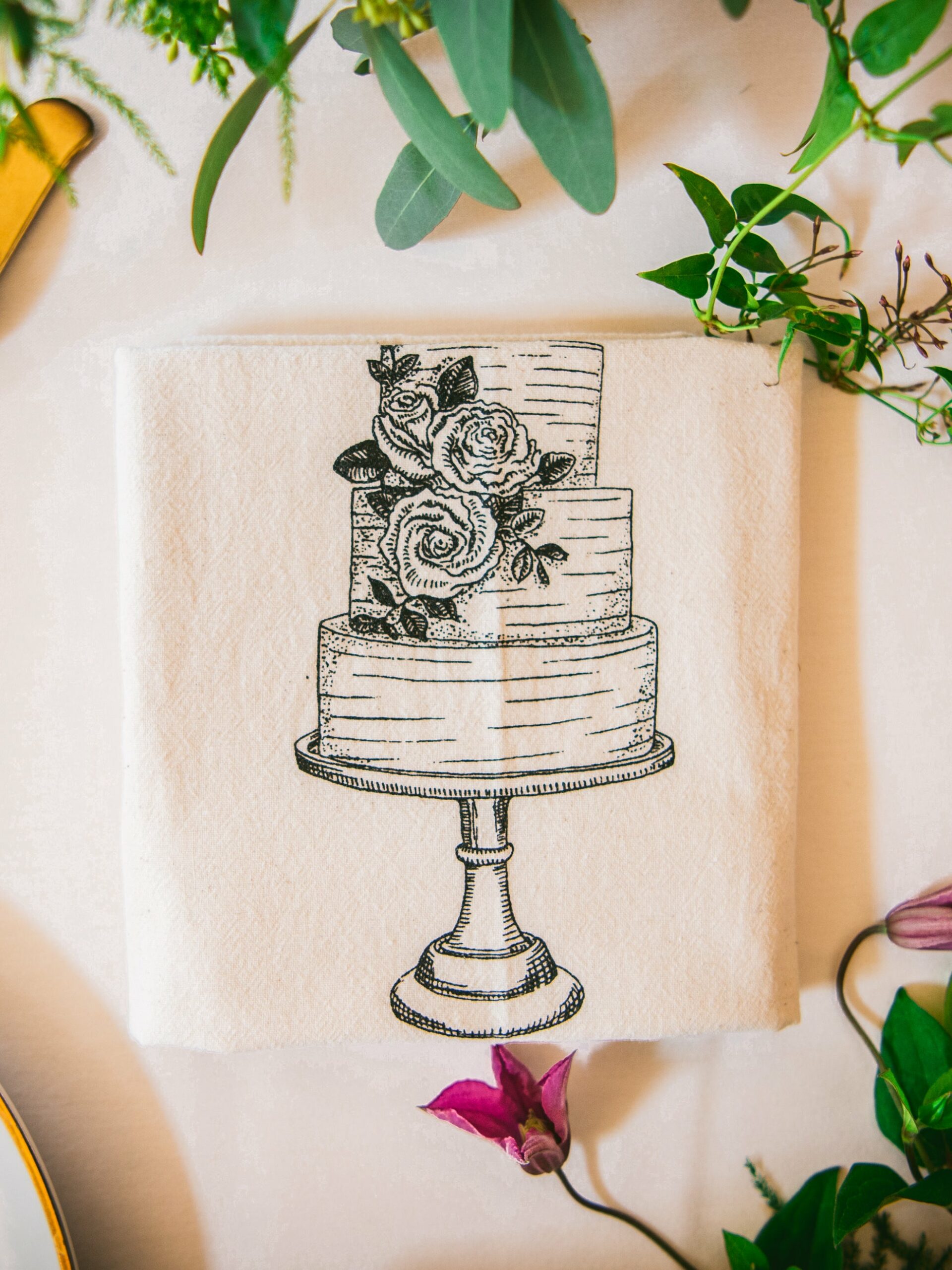 Wedding Cake Flour Sack Towel